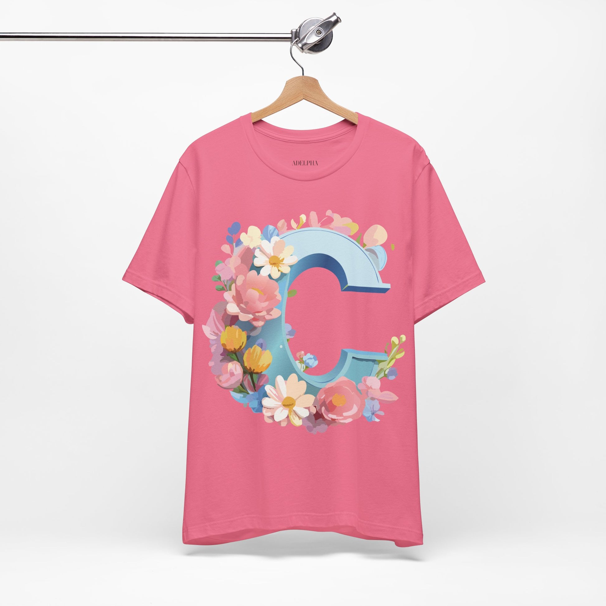 Natural Cotton Tee Shirt - Letters Collection - C Printify