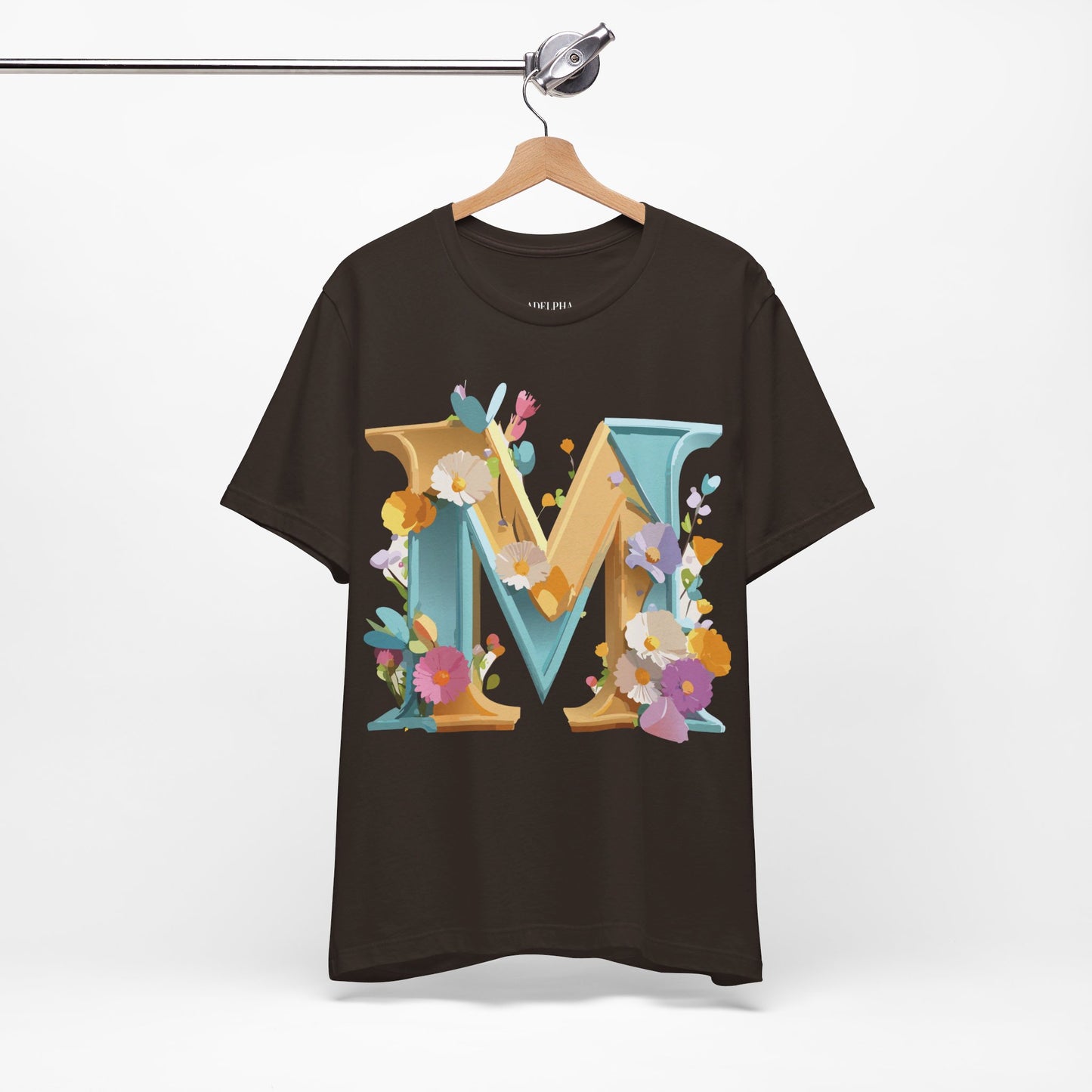 Natural Cotton Tee Shirt - Letters Collection - M Printify