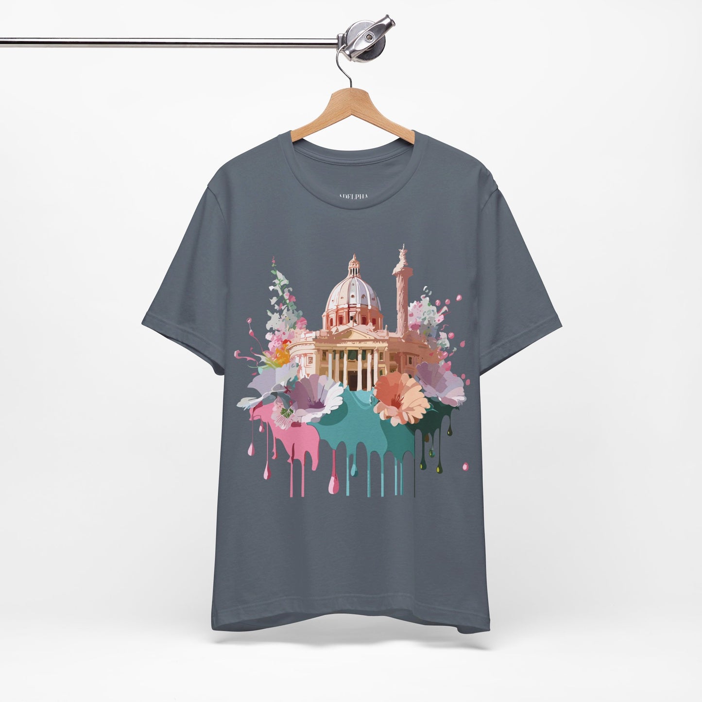 Natural Cotton Tee Shirt - Beautiful Places Collection - Rome Printify