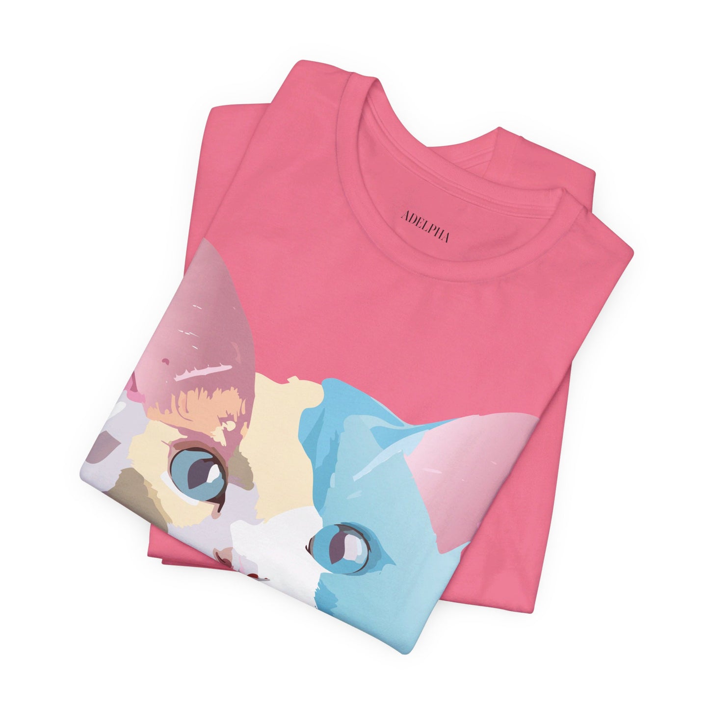 Natural Cotton Tee Shirt with Cat Printify