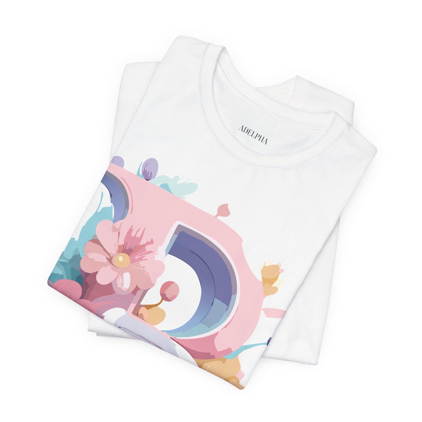 Natural Cotton Tee Shirt - Letters Collection - B Printify