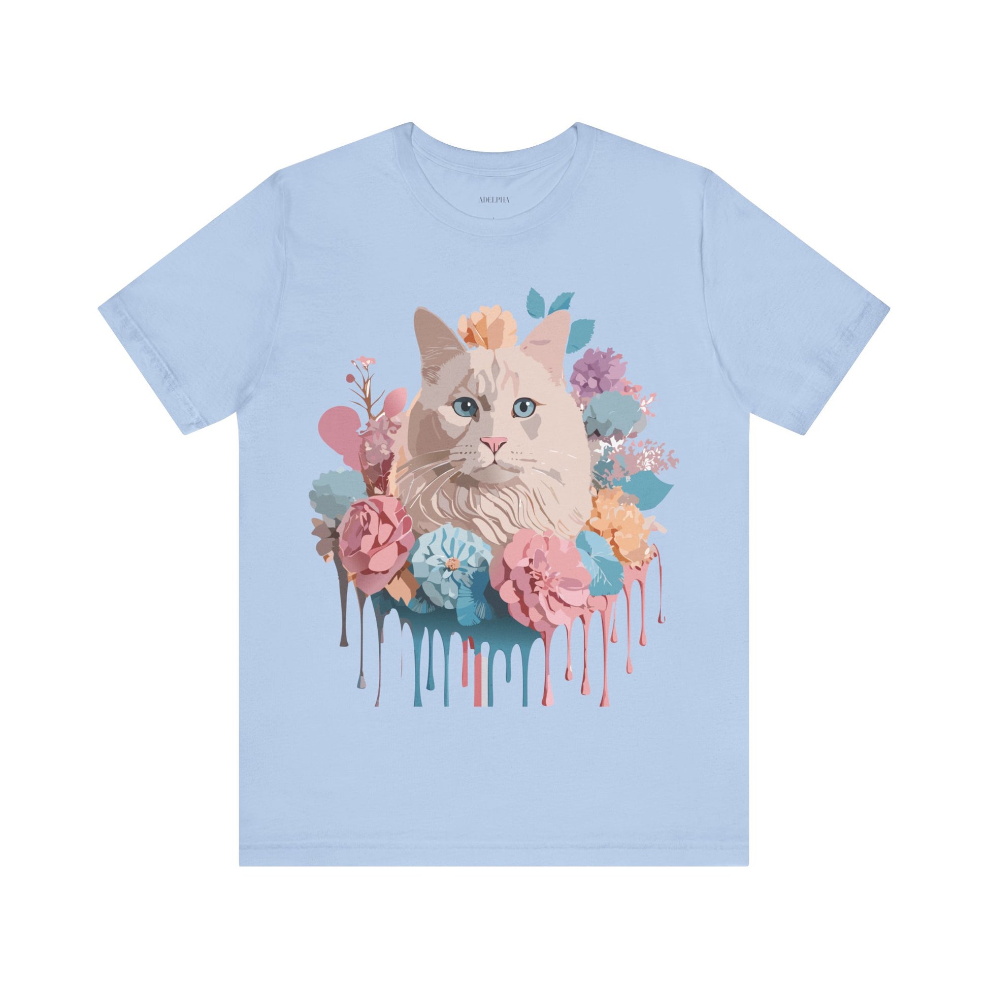 Natural Cotton Tee Shirt with Cat Printify