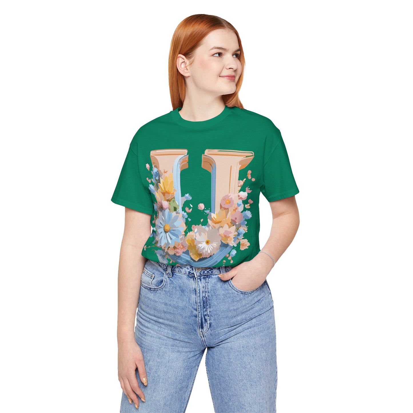 Natural Cotton Tee Shirt - Letters Collection - U Printify