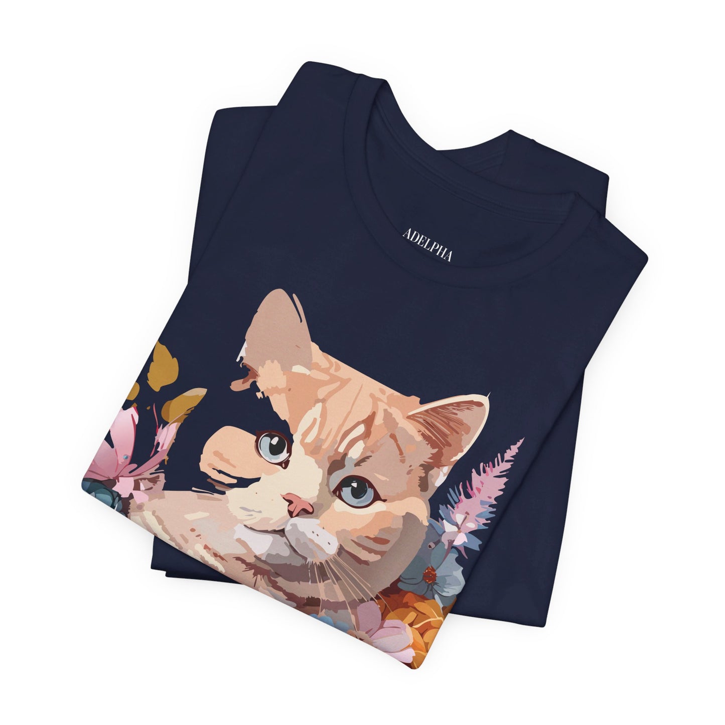 Natural Cotton Tee Shirt with Cat Printify