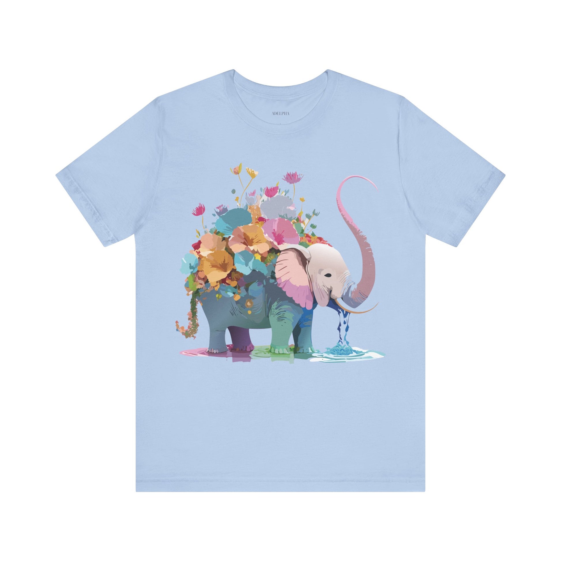 Natural Cotton Tee Shirt with Elephant Printify