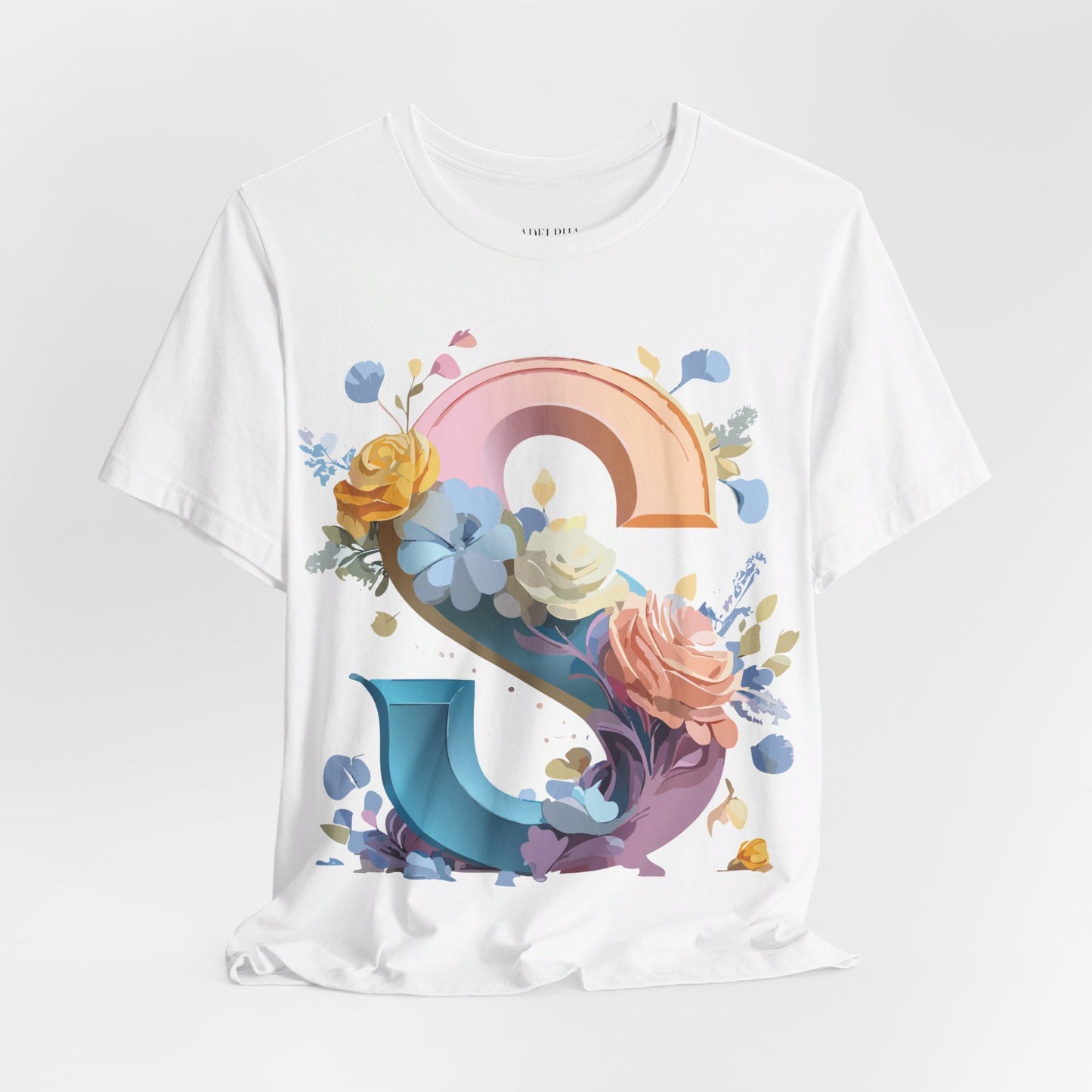 Natural Cotton Tee Shirt - Letters Collection - S Printify