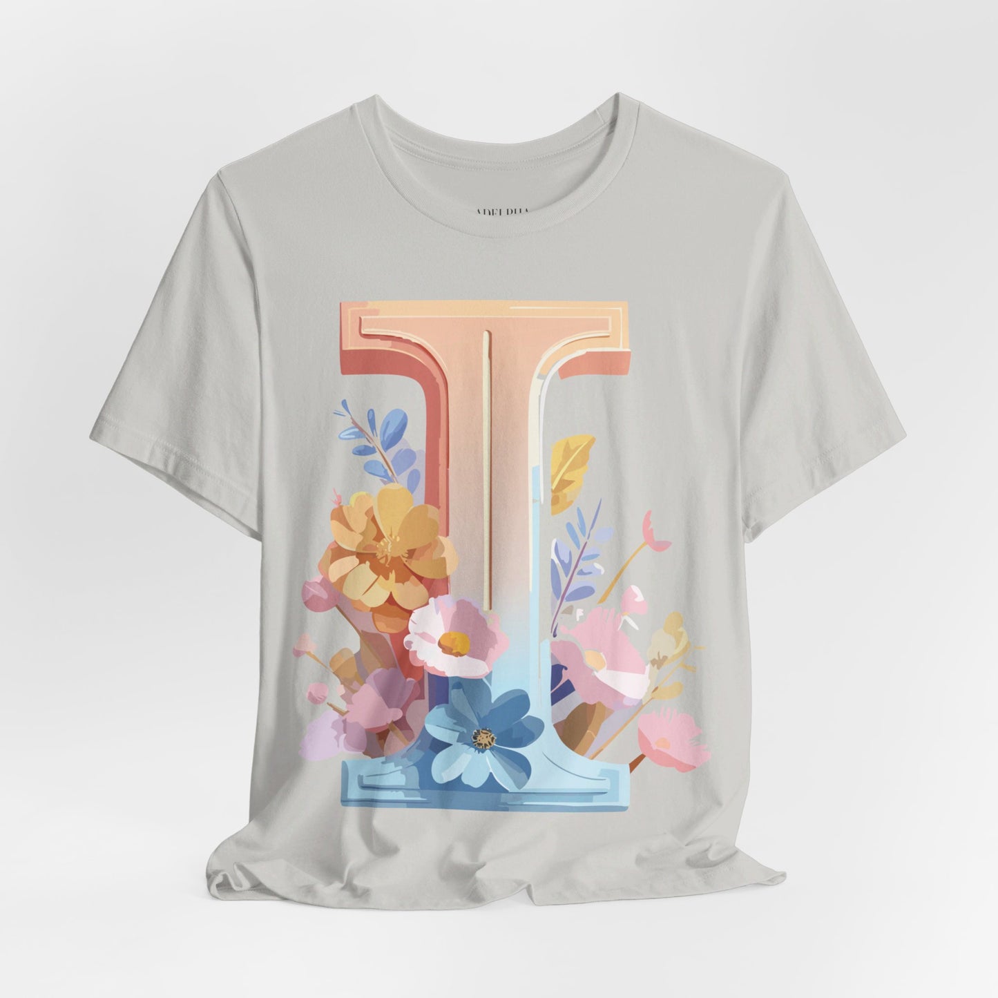 Natural Cotton Tee Shirt - Letters Collection - I Printify