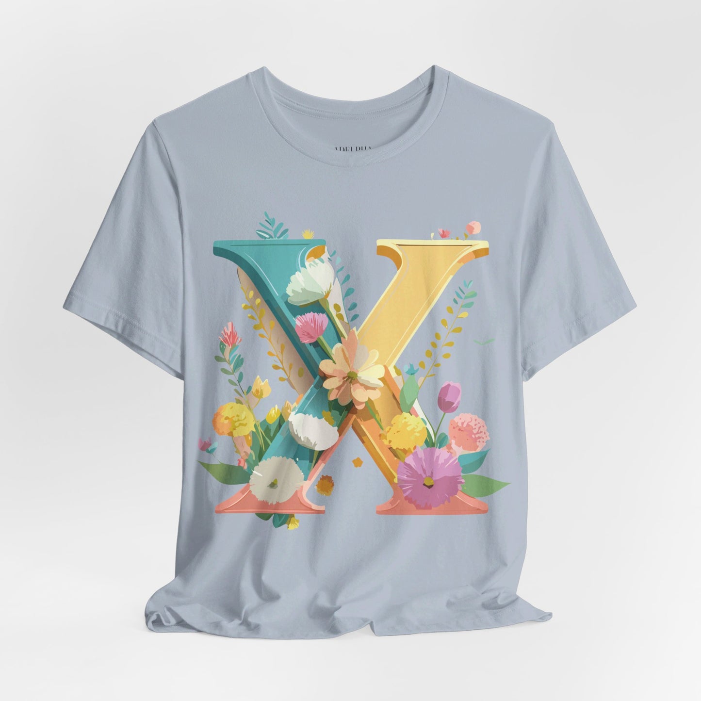 Natural Cotton Tee Shirt - Letters Collection - X Printify