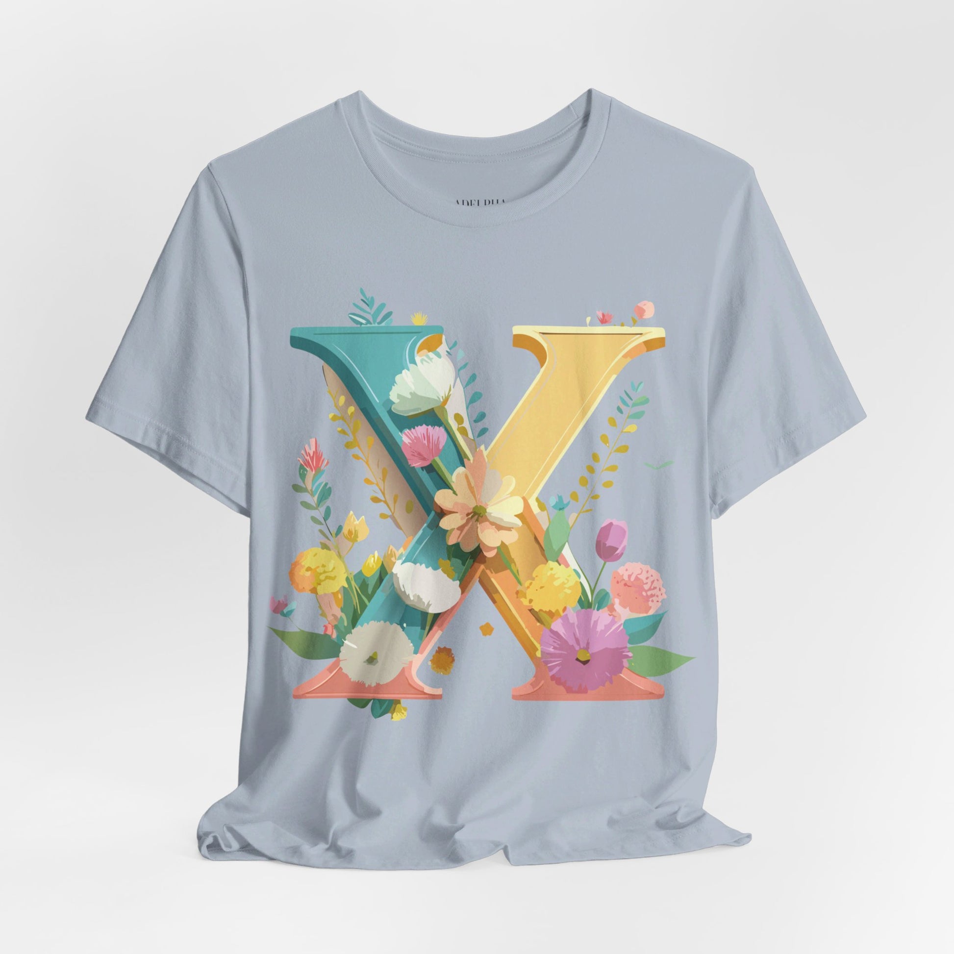 Natural Cotton Tee Shirt - Letters Collection - X Printify