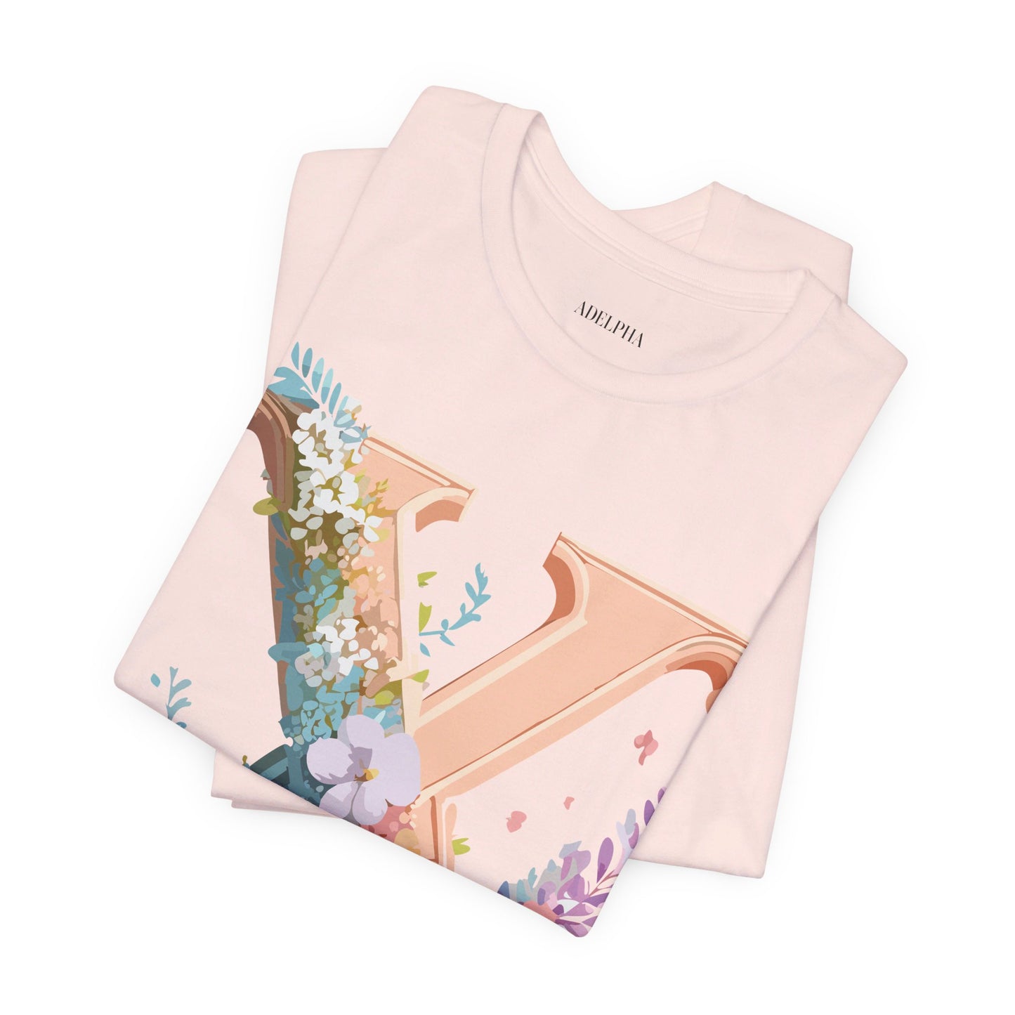 Natural Cotton Tee Shirt - Letters Collection - X Printify