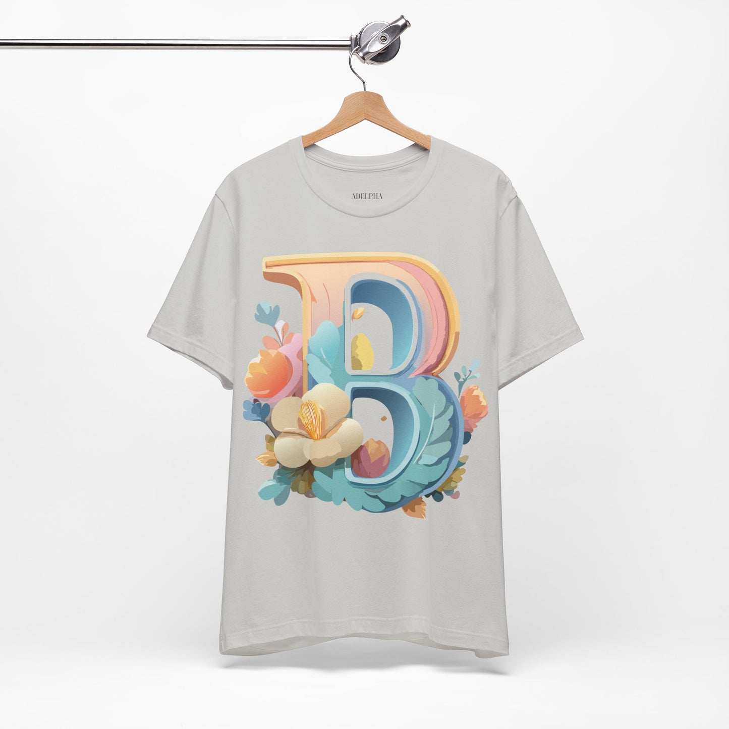 Natural Cotton Tee Shirt - Letters Collection - B Printify