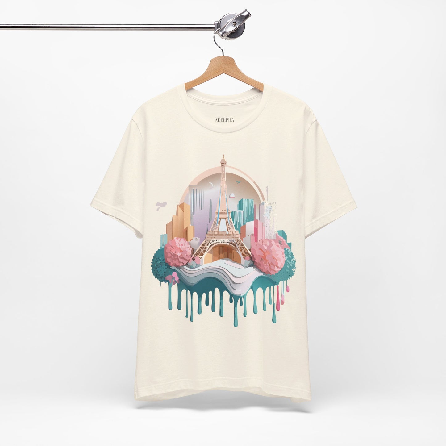 Natural Cotton Tee Shirt - Beautiful Places Collection - Paris Printify