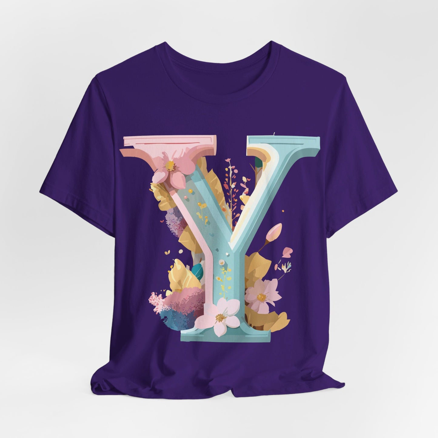 Natural Cotton Tee Shirt - Letters Collection - Y Printify