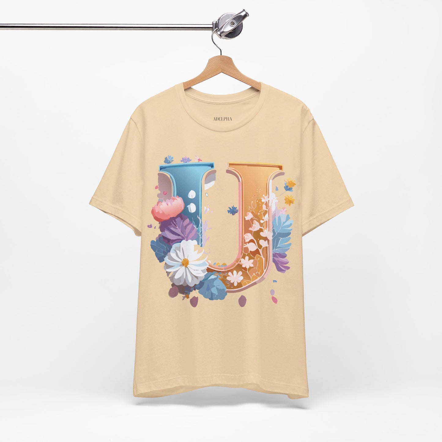 Natural Cotton Tee Shirt - Letters Collection - U Printify
