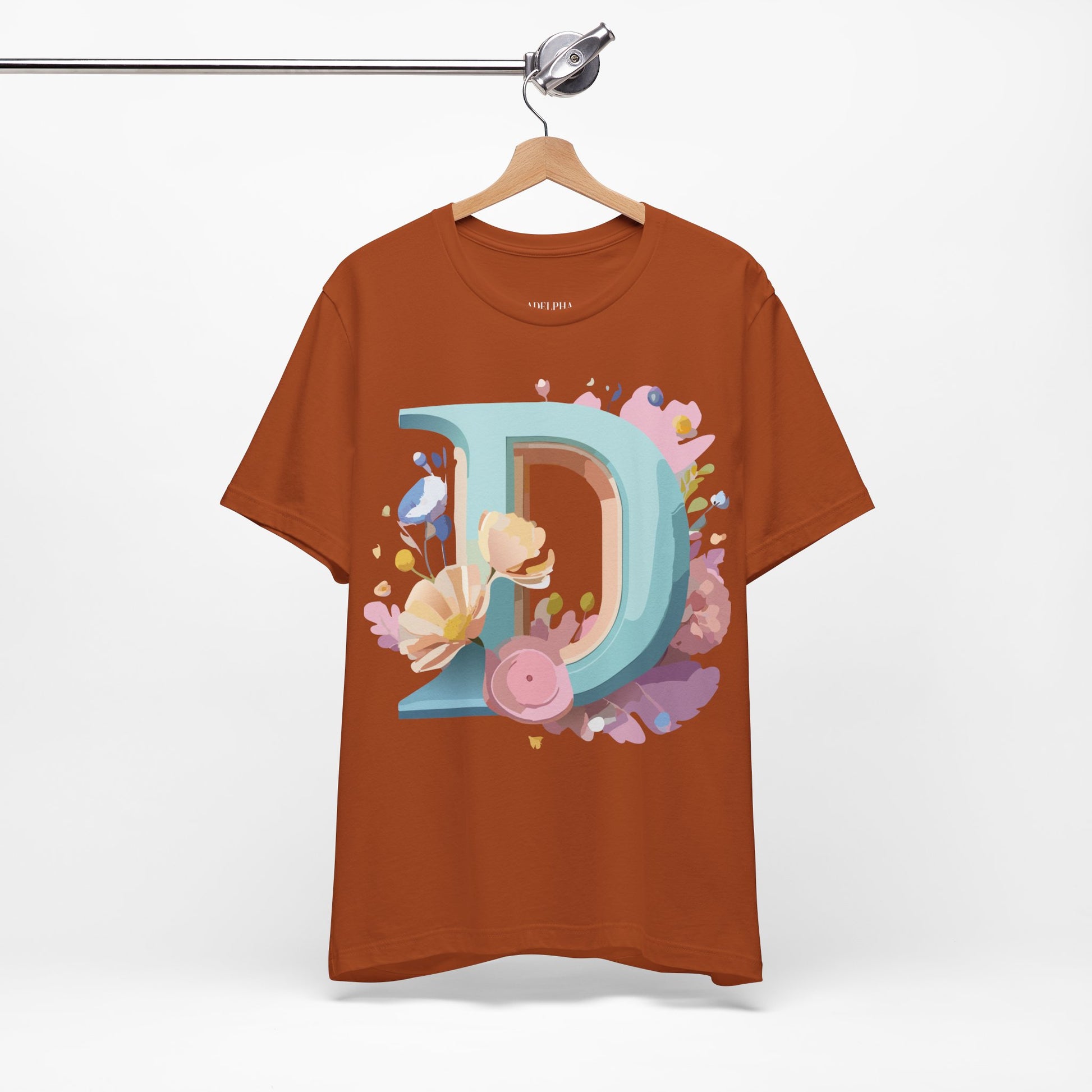 Natural Cotton Tee Shirt - Letters Collection - D Printify