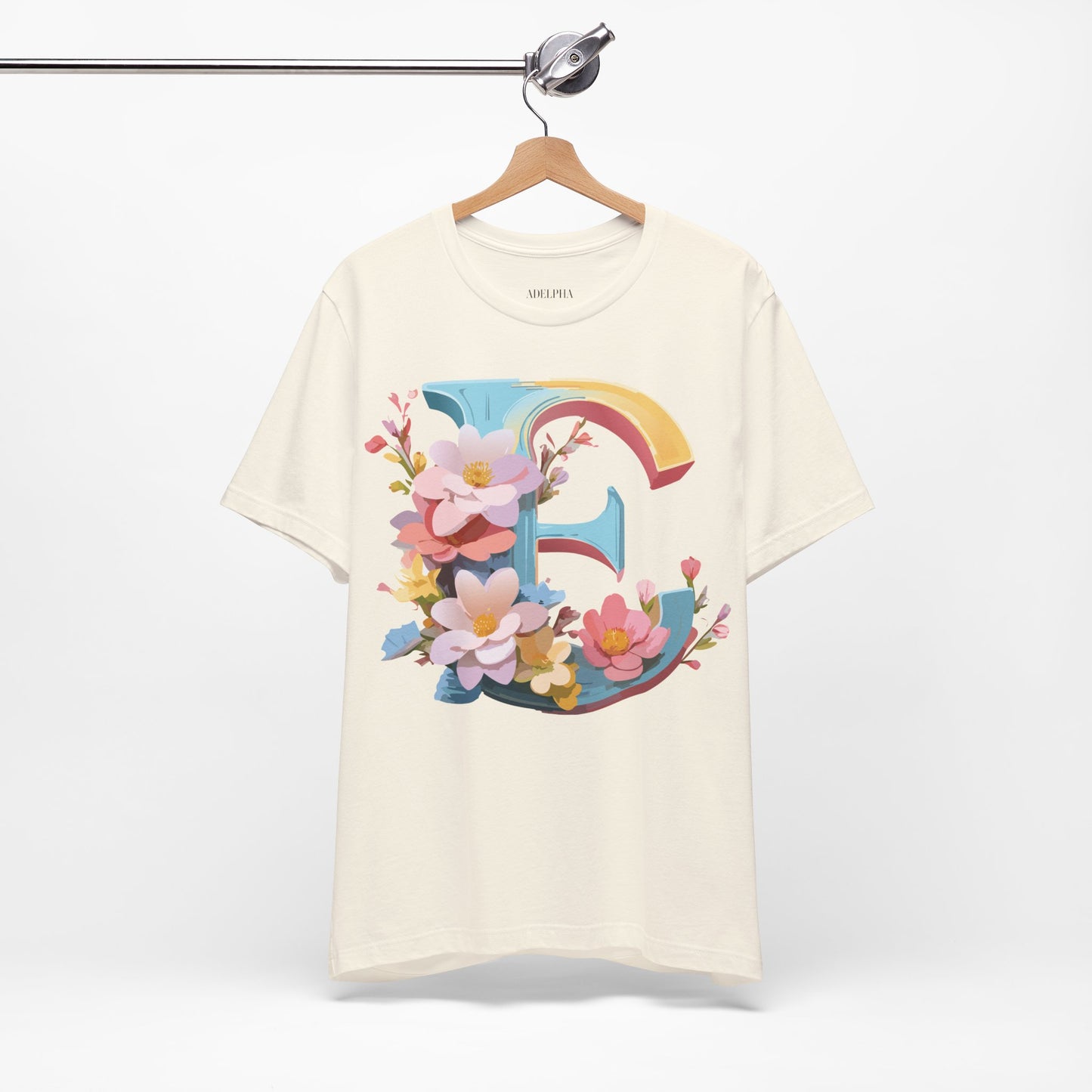 Natural Cotton Tee Shirt - Letters Collection - E Printify