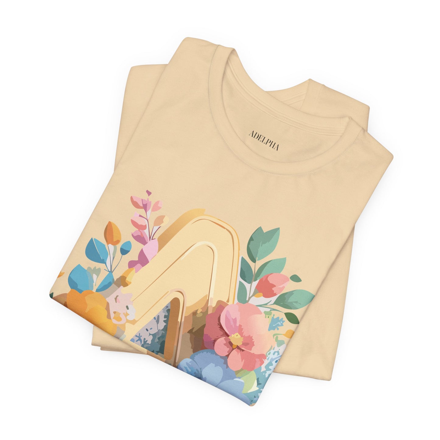Natural Cotton Tee Shirt - Letters Collection - A Printify