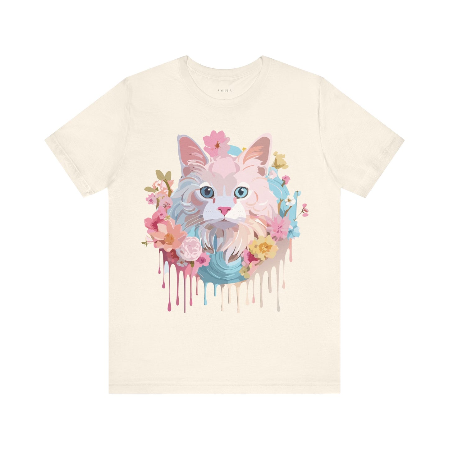 Natural Cotton Tee Shirt with Cat Printify