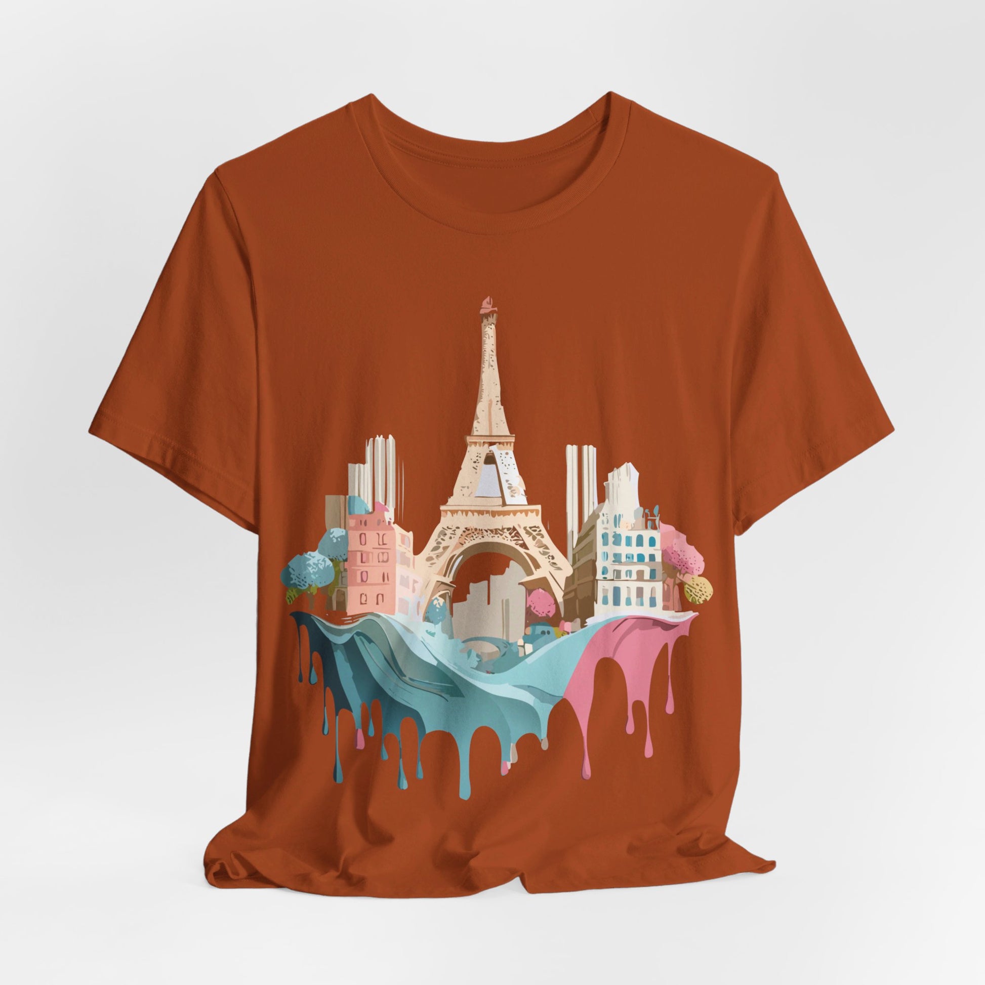 Natural Cotton Tee Shirt - Beautiful Places Collection - Paris Printify