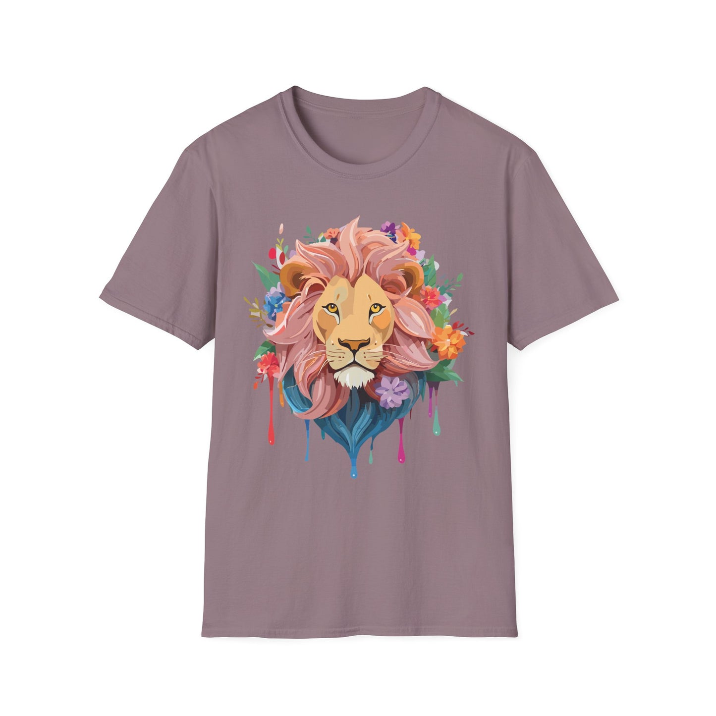 Lion Shirt, Shirt with Lion, Floral Lion Tee, Shirt with Animals