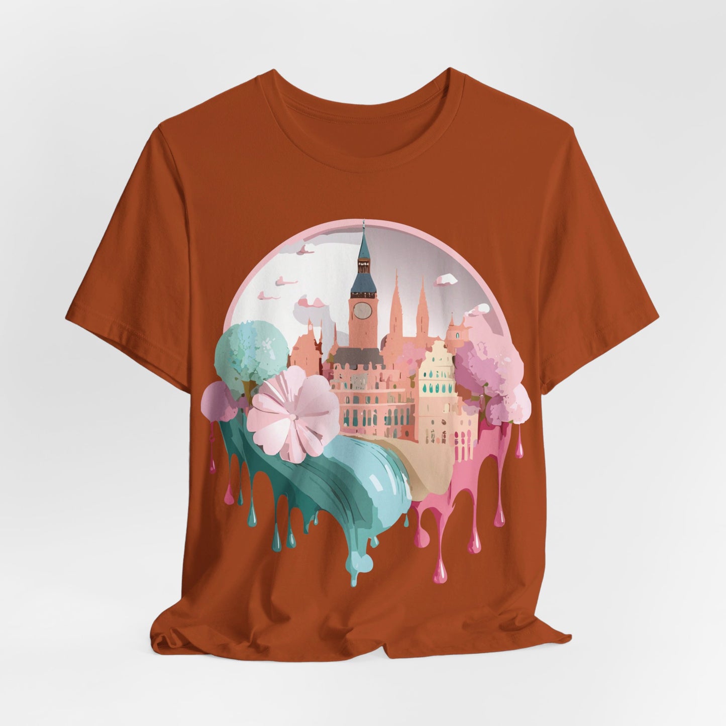 Natural Cotton Tee Shirt - Beautiful Places Collection - Prague Printify