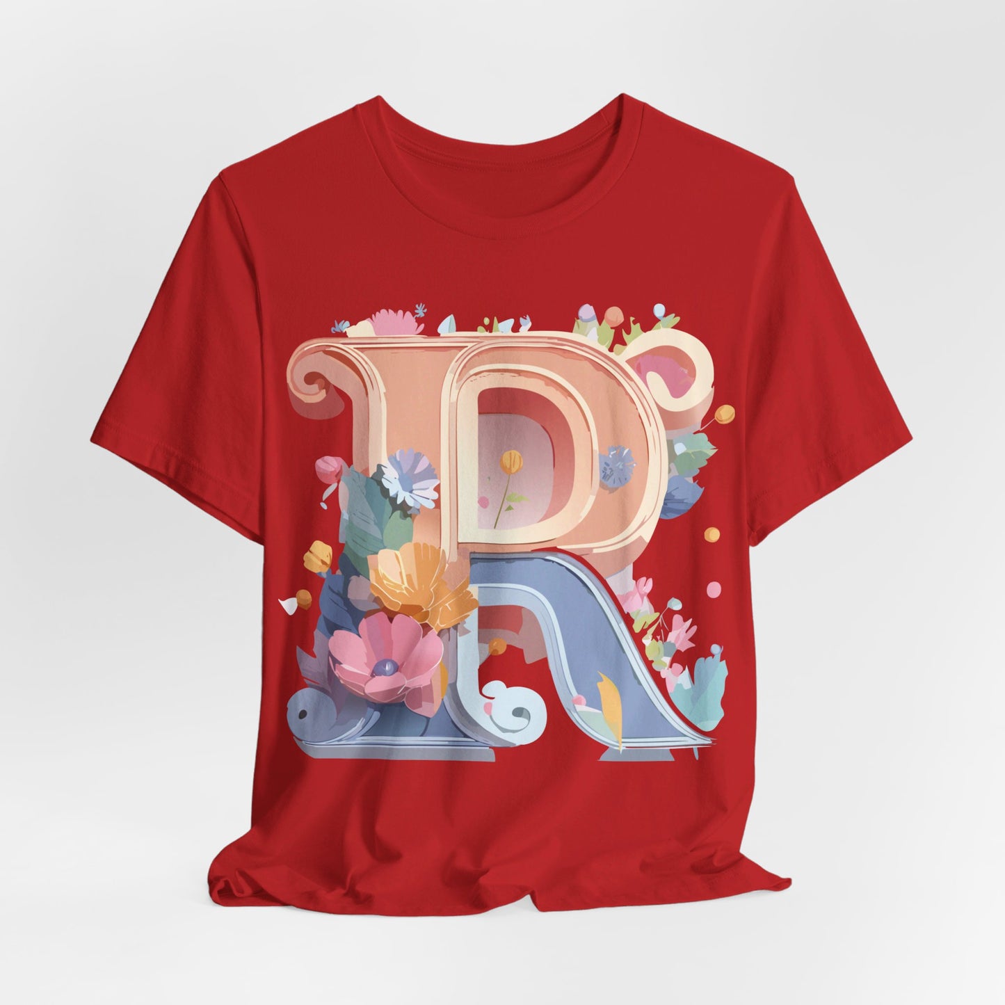 Natural Cotton Tee Shirt - Letters Collection - R Printify