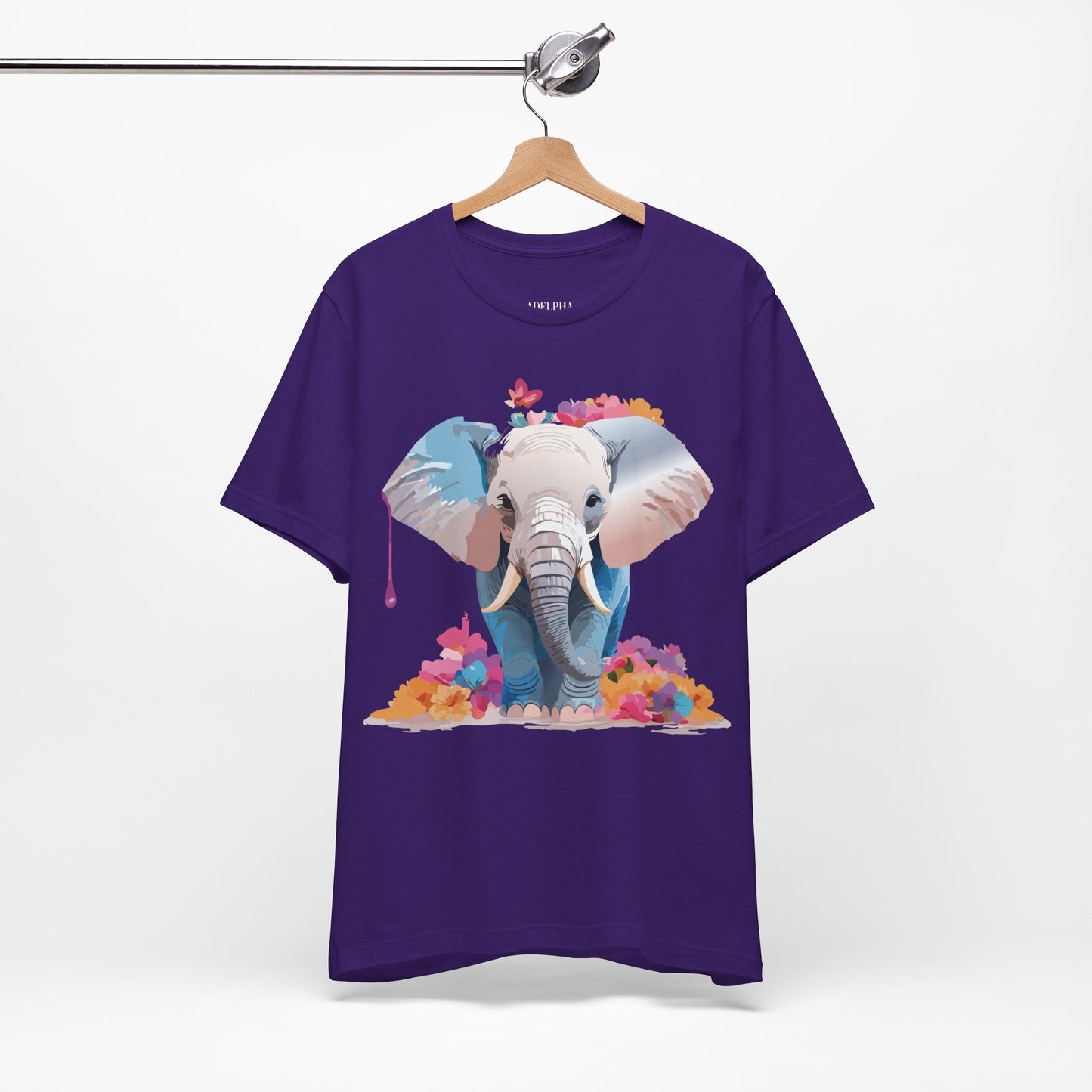 Natural Cotton Tee Shirt with Elephant Printify