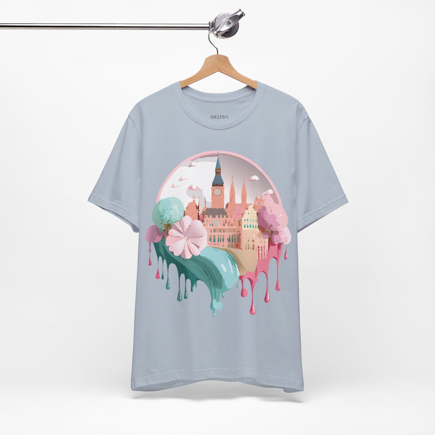 Natural Cotton Tee Shirt - Beautiful Places Collection - Prague Printify