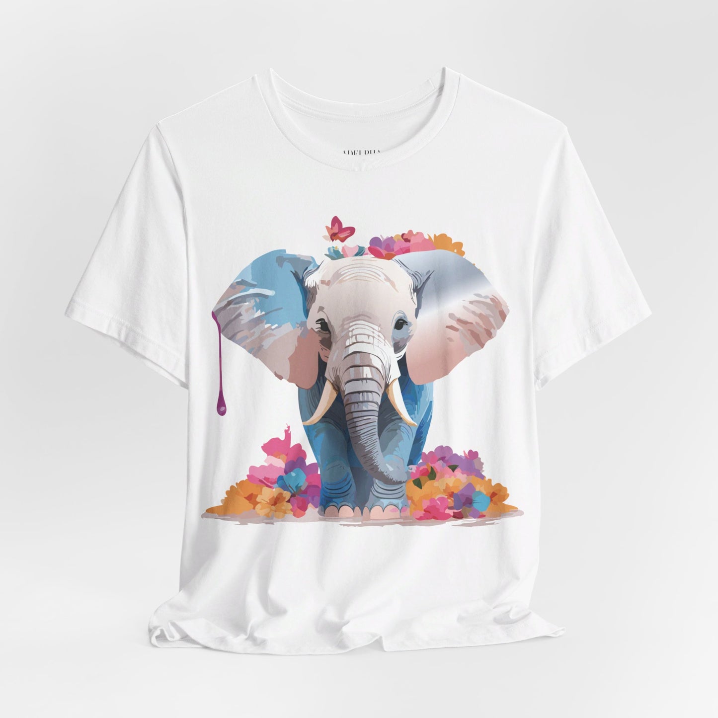 Natural Cotton Tee Shirt with Elephant Printify