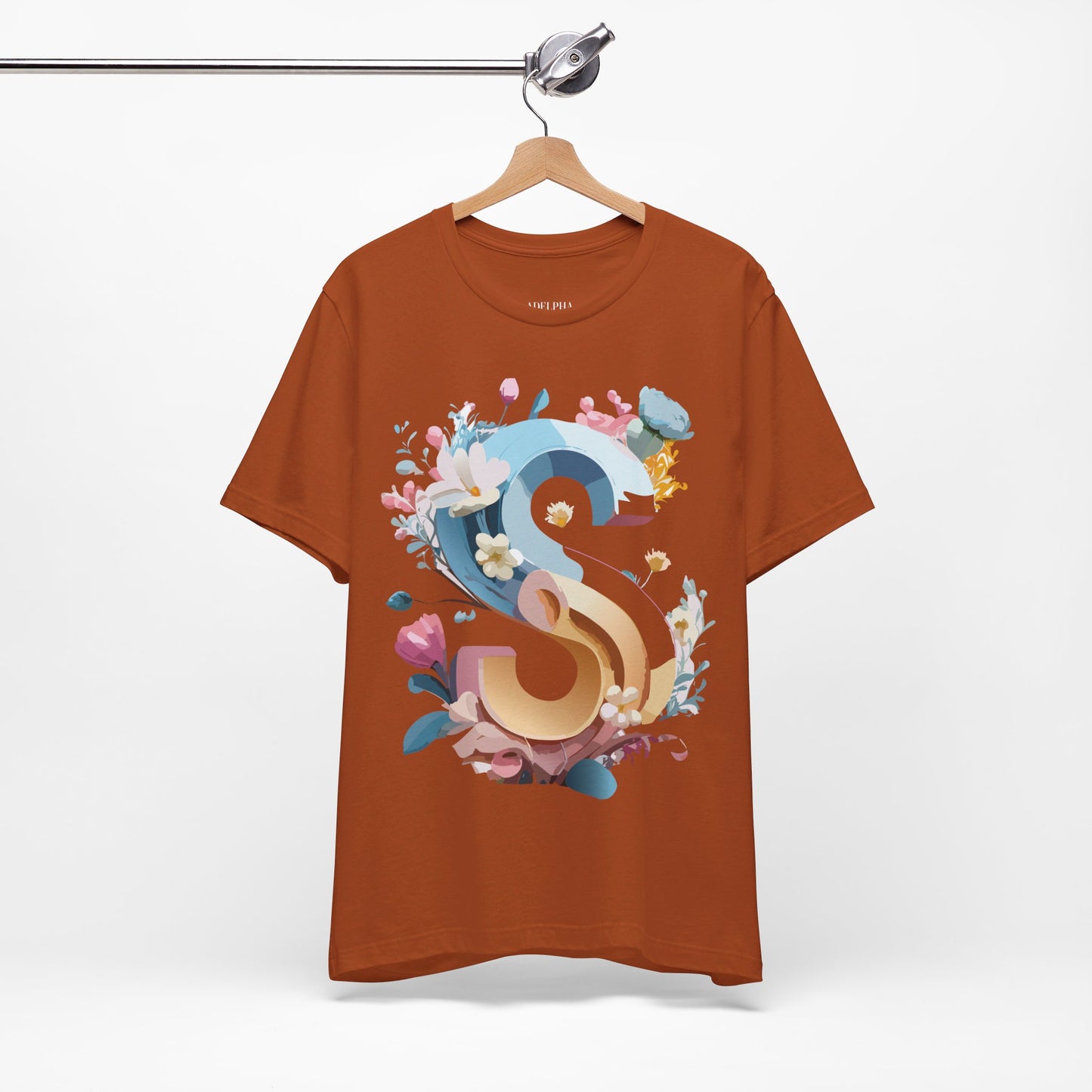 Natural Cotton Tee Shirt - Letters Collection - S Printify
