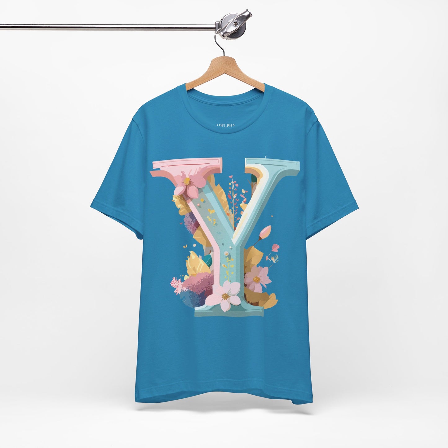 Natural Cotton Tee Shirt - Letters Collection - Y Printify