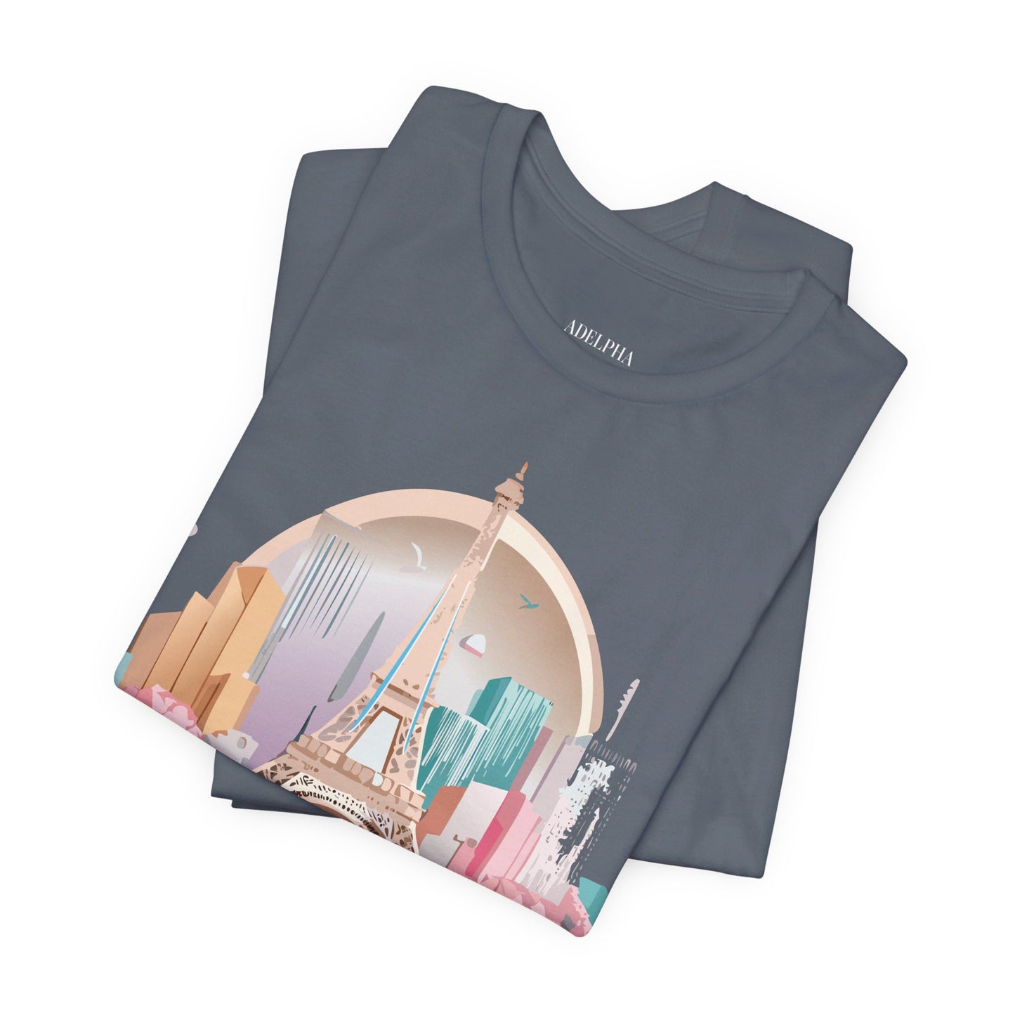 Natural Cotton Tee Shirt - Beautiful Places Collection - Paris Printify