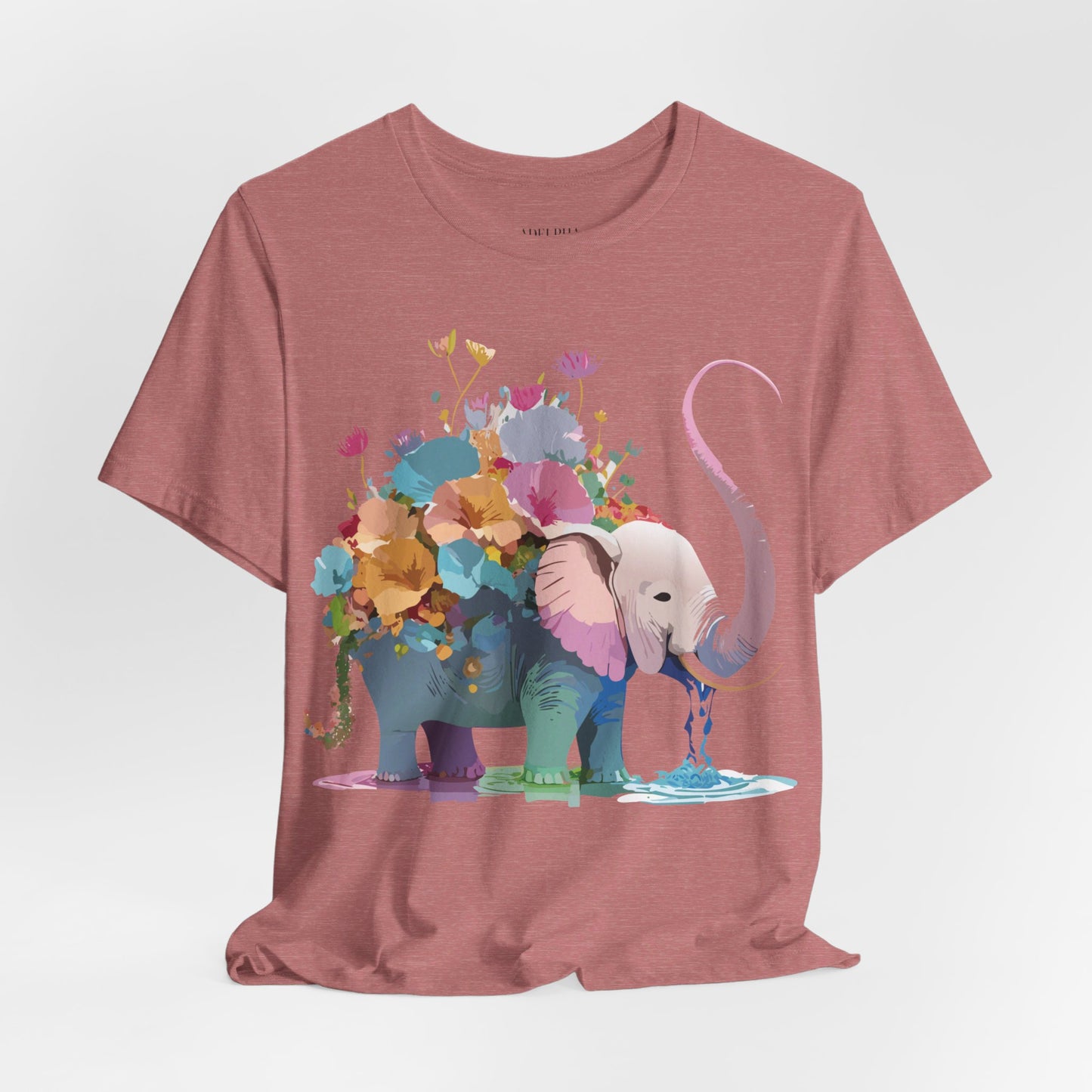 Natural Cotton Tee Shirt with Elephant Printify