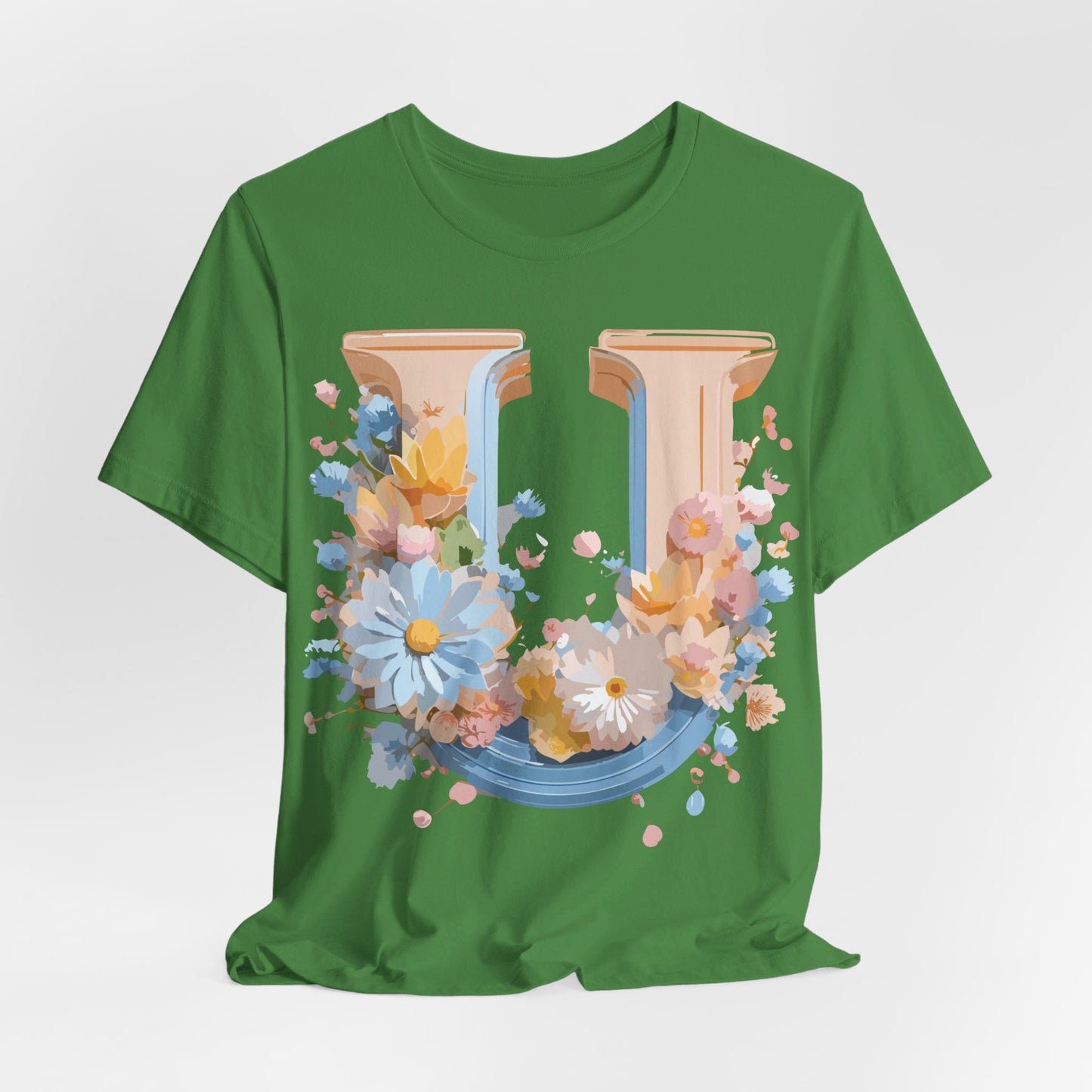 Natural Cotton Tee Shirt - Letters Collection - U Printify