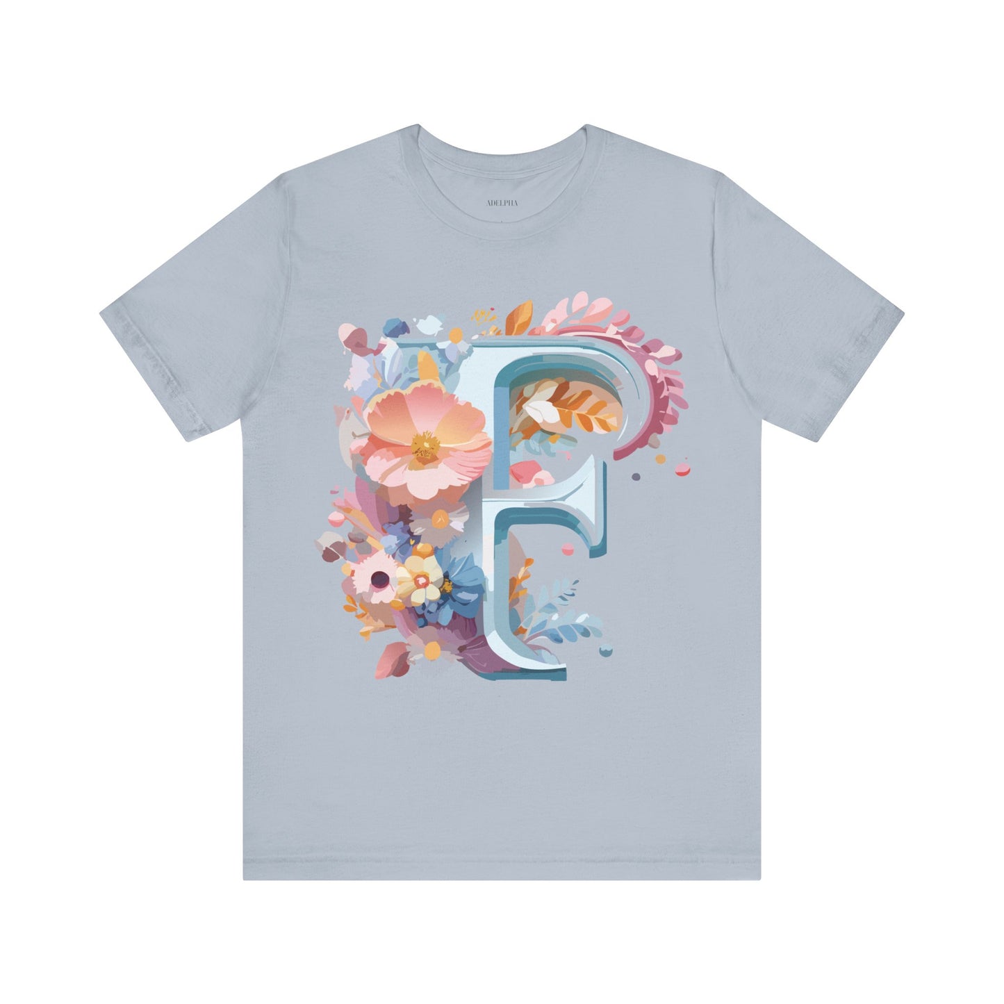 Natural Cotton Tee Shirt - Letters Collection - F Printify
