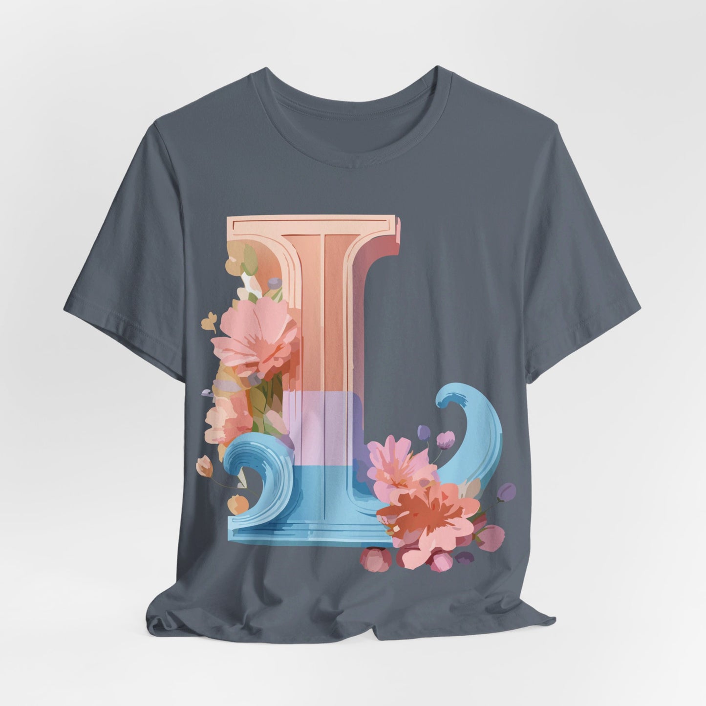 Natural Cotton Tee Shirt - Letters Collection - L Printify