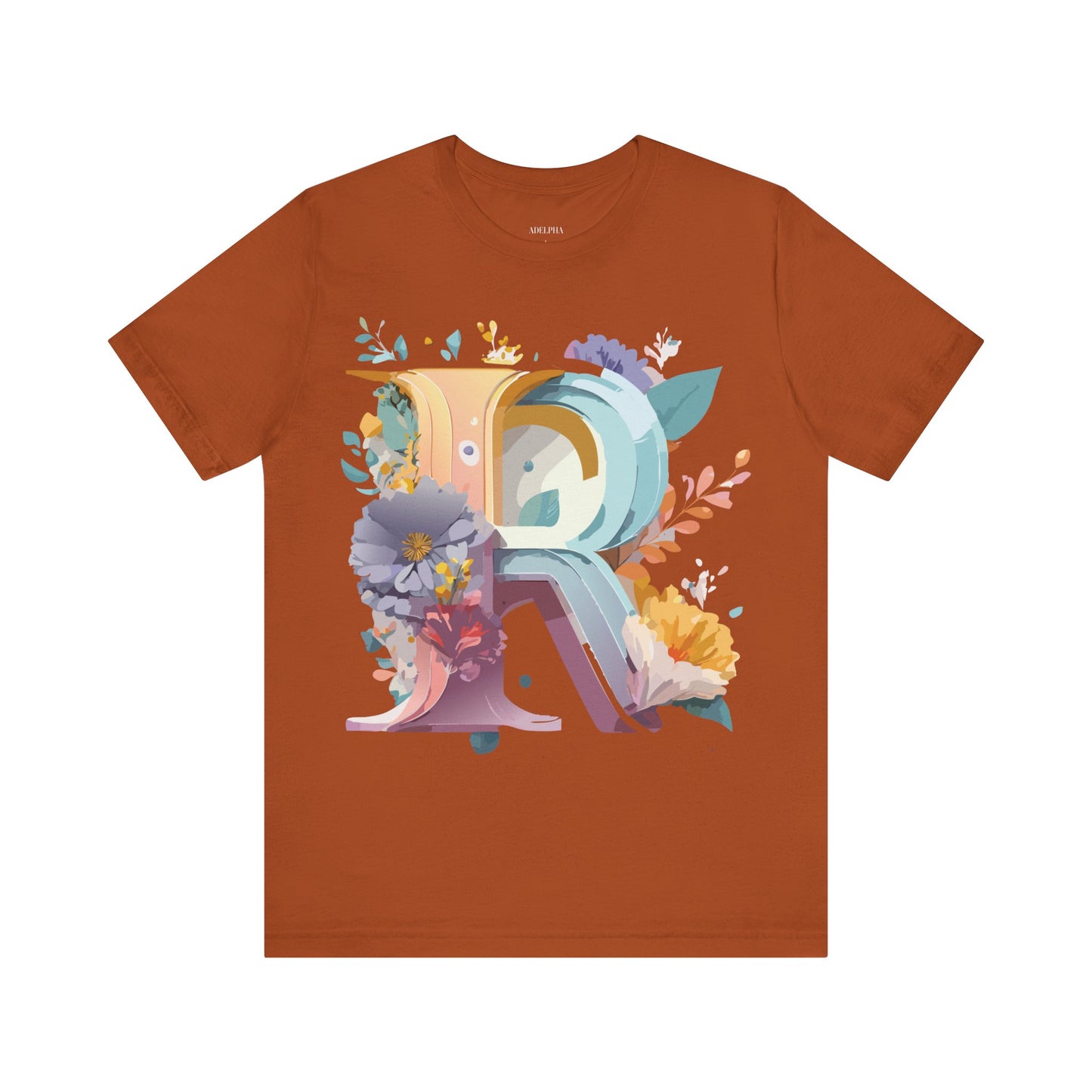 Natural Cotton Tee Shirt - Letters Collection - R Printify