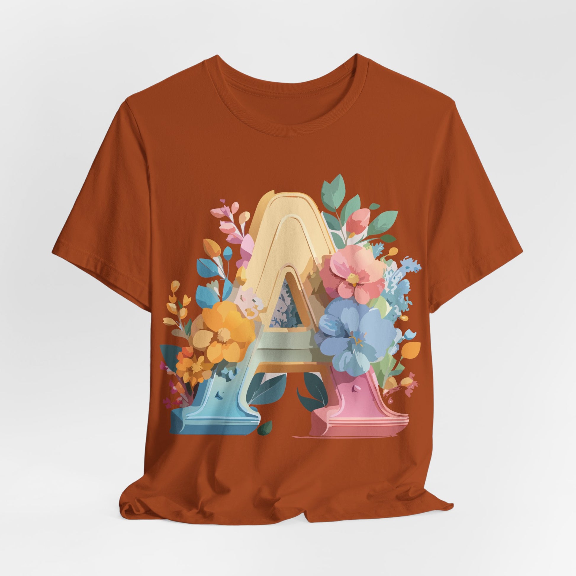 Natural Cotton Tee Shirt - Letters Collection - A Printify