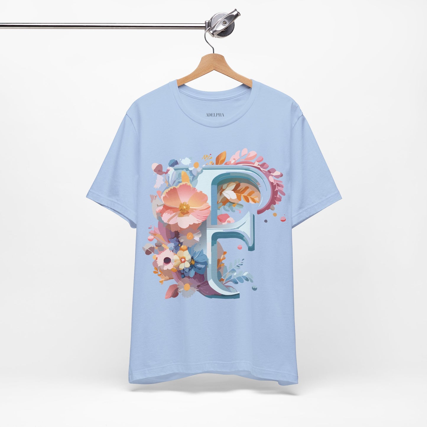 Natural Cotton Tee Shirt - Letters Collection - F Printify