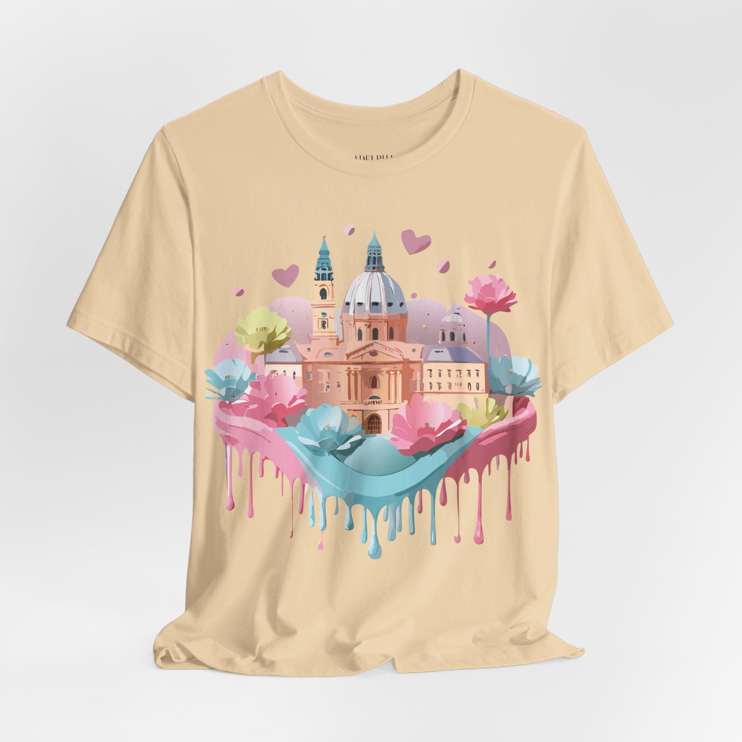 Natural Cotton Tee Shirt - Beautiful Places Collection - Prague Printify