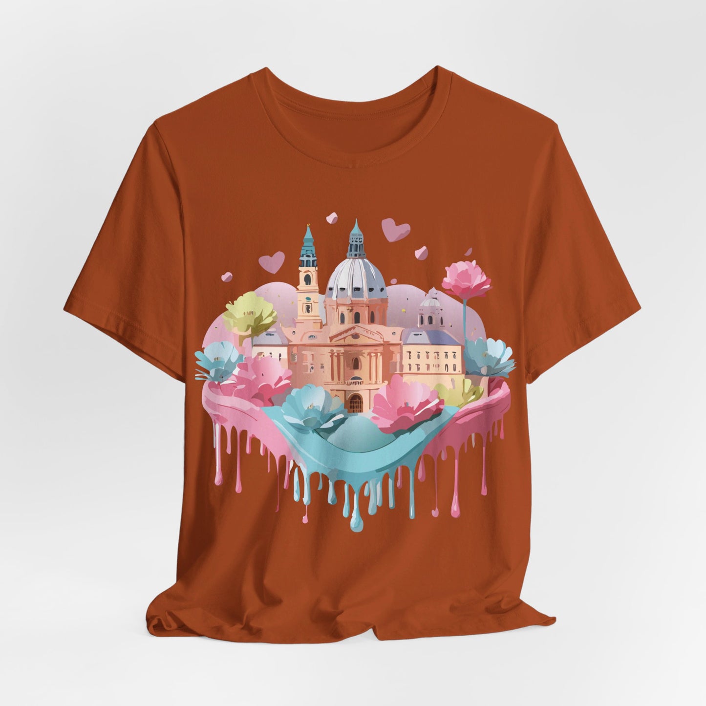 Natural Cotton Tee Shirt - Beautiful Places Collection - Prague Printify