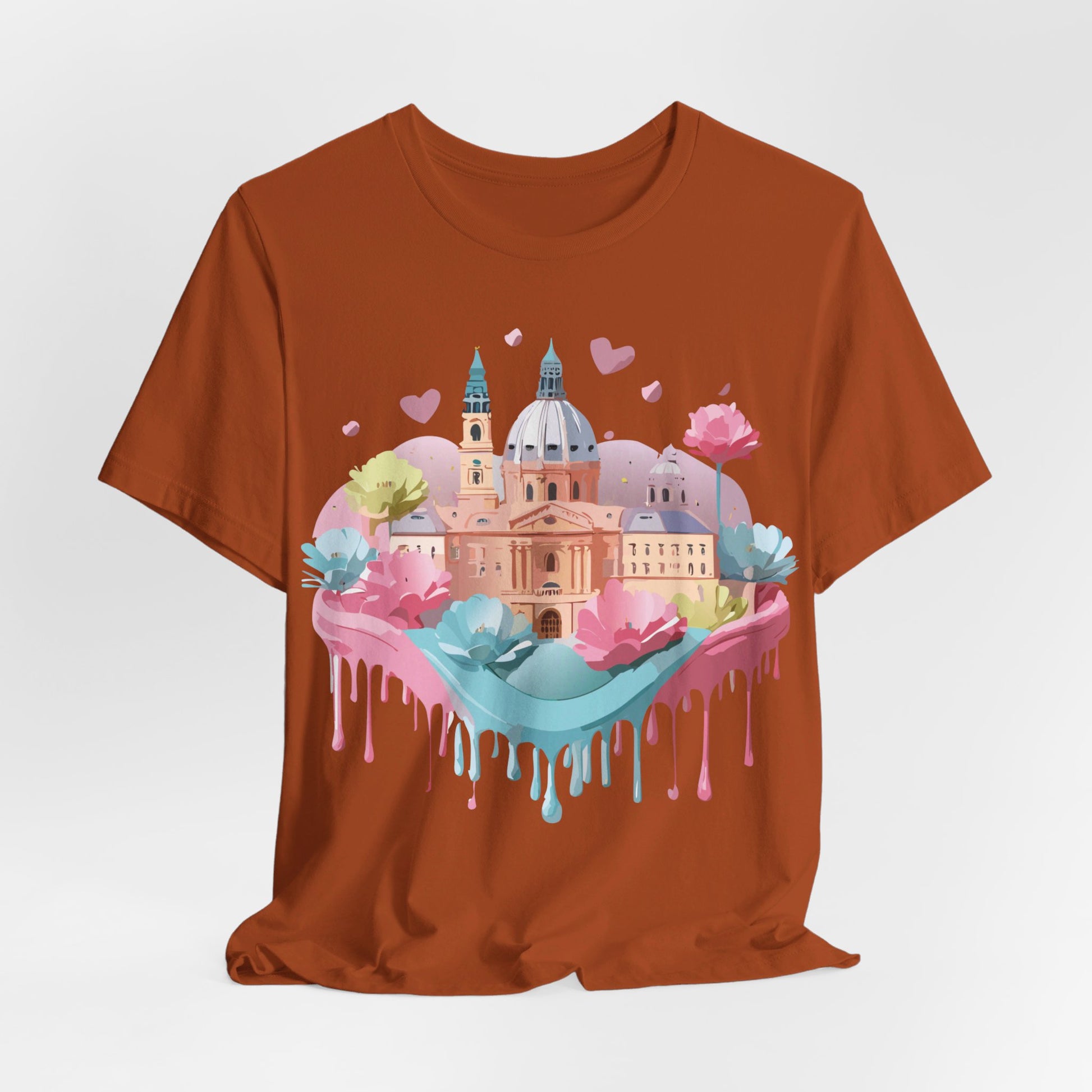 Natural Cotton Tee Shirt - Beautiful Places Collection - Prague Printify