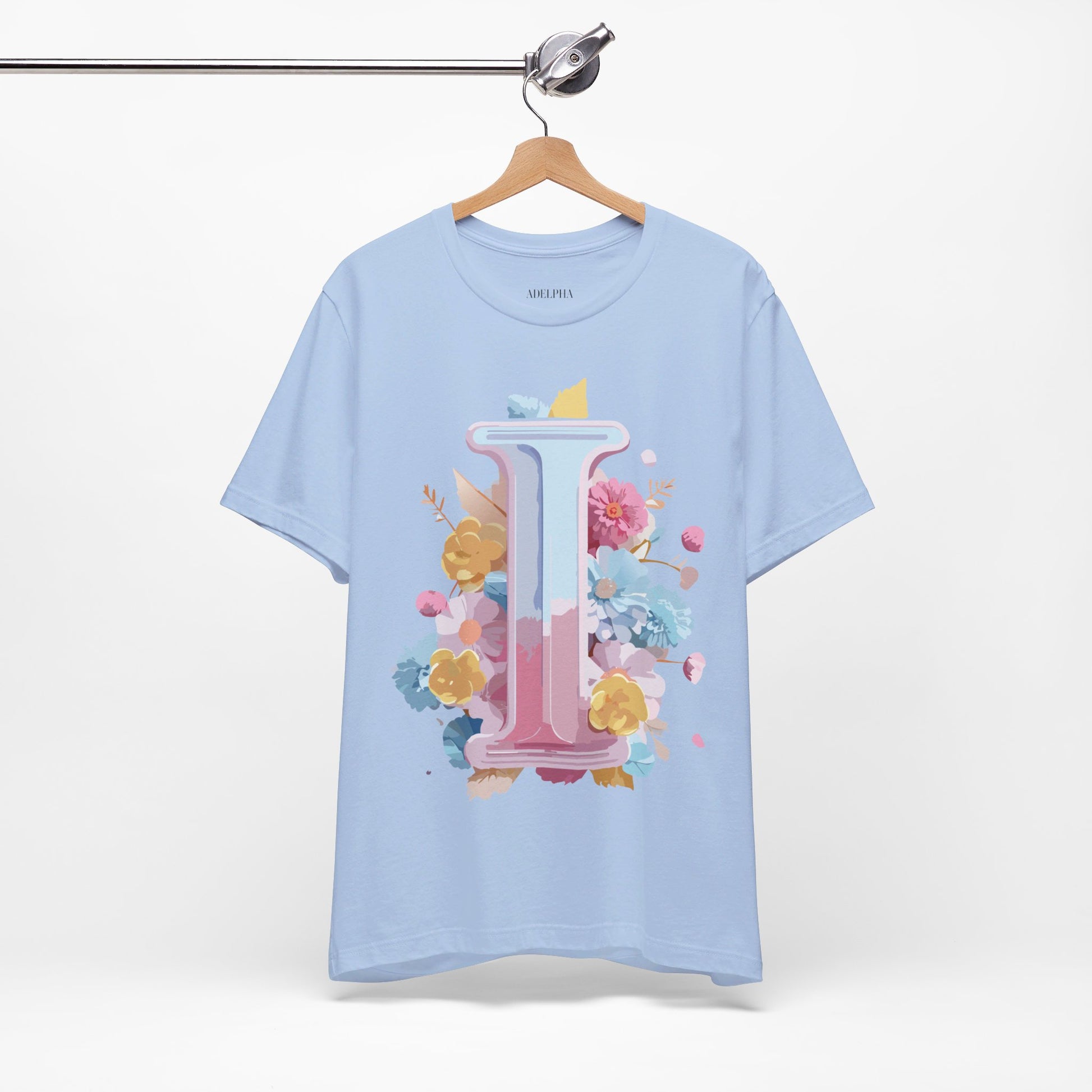 Natural Cotton Tee Shirt - Letters Collection - I Printify