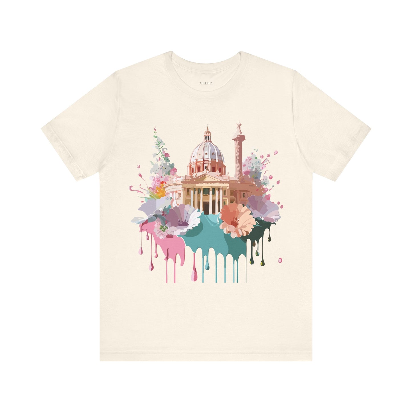 Natural Cotton Tee Shirt - Beautiful Places Collection - Rome Printify