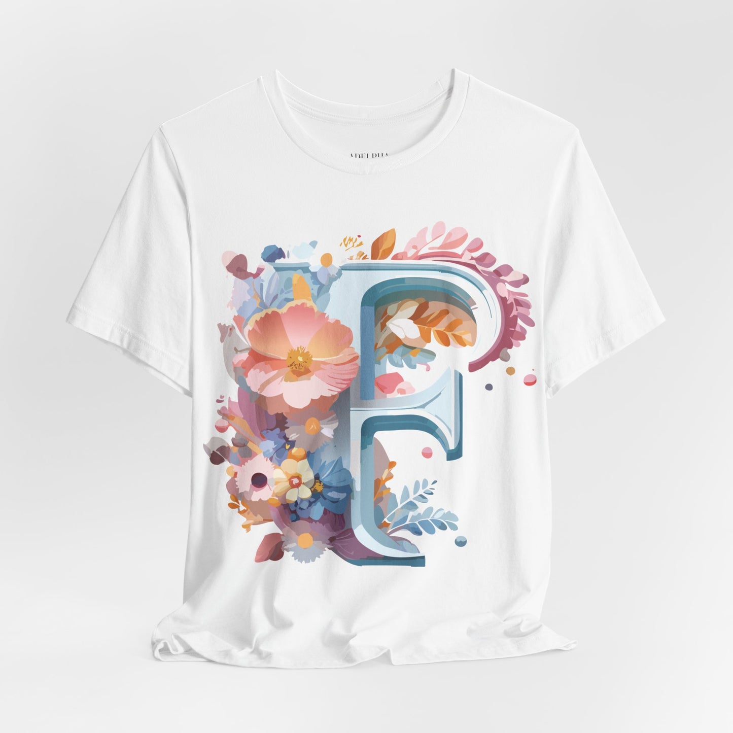 Natural Cotton Tee Shirt - Letters Collection - F Printify