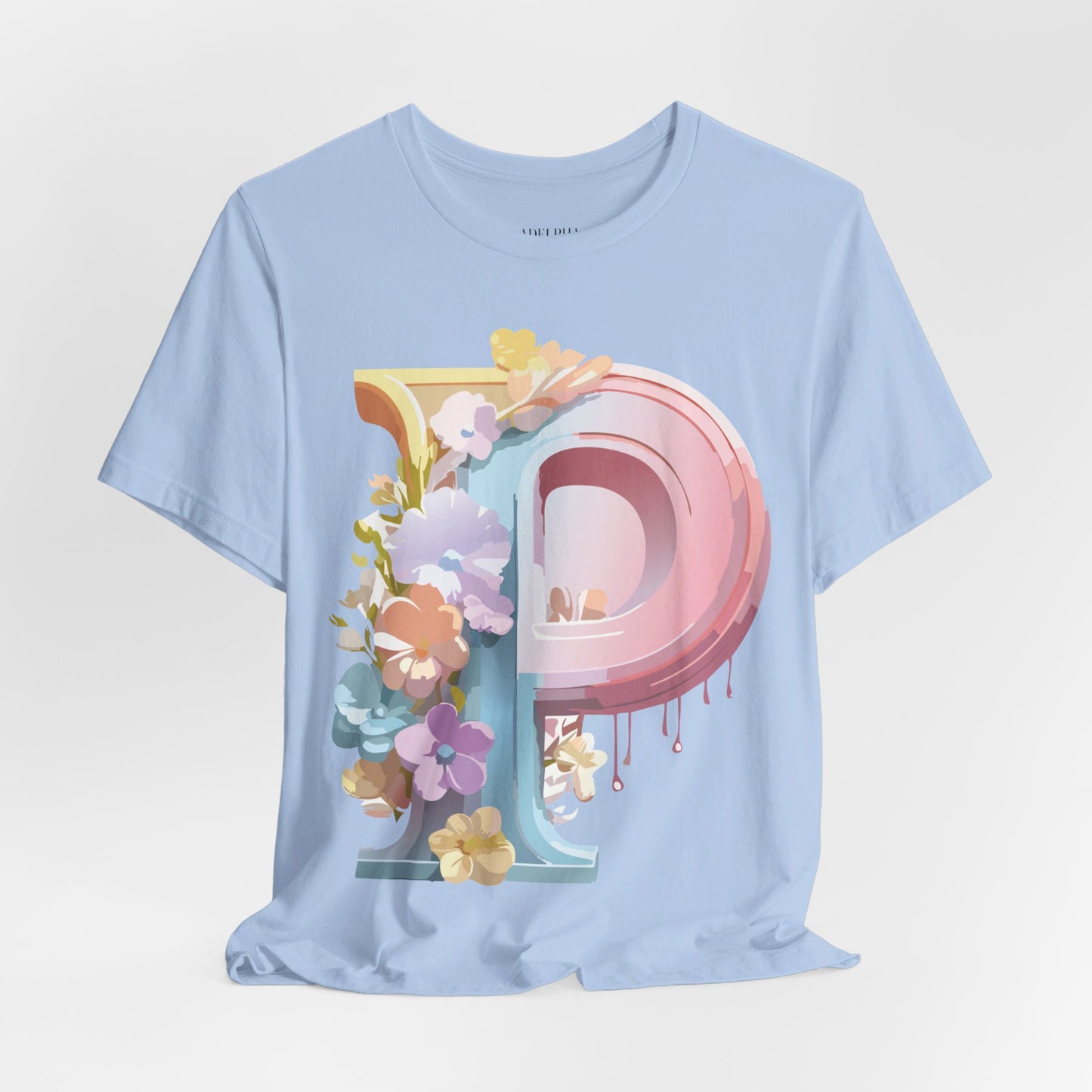 Natural Cotton Tee Shirt - Letters Collection - P Printify