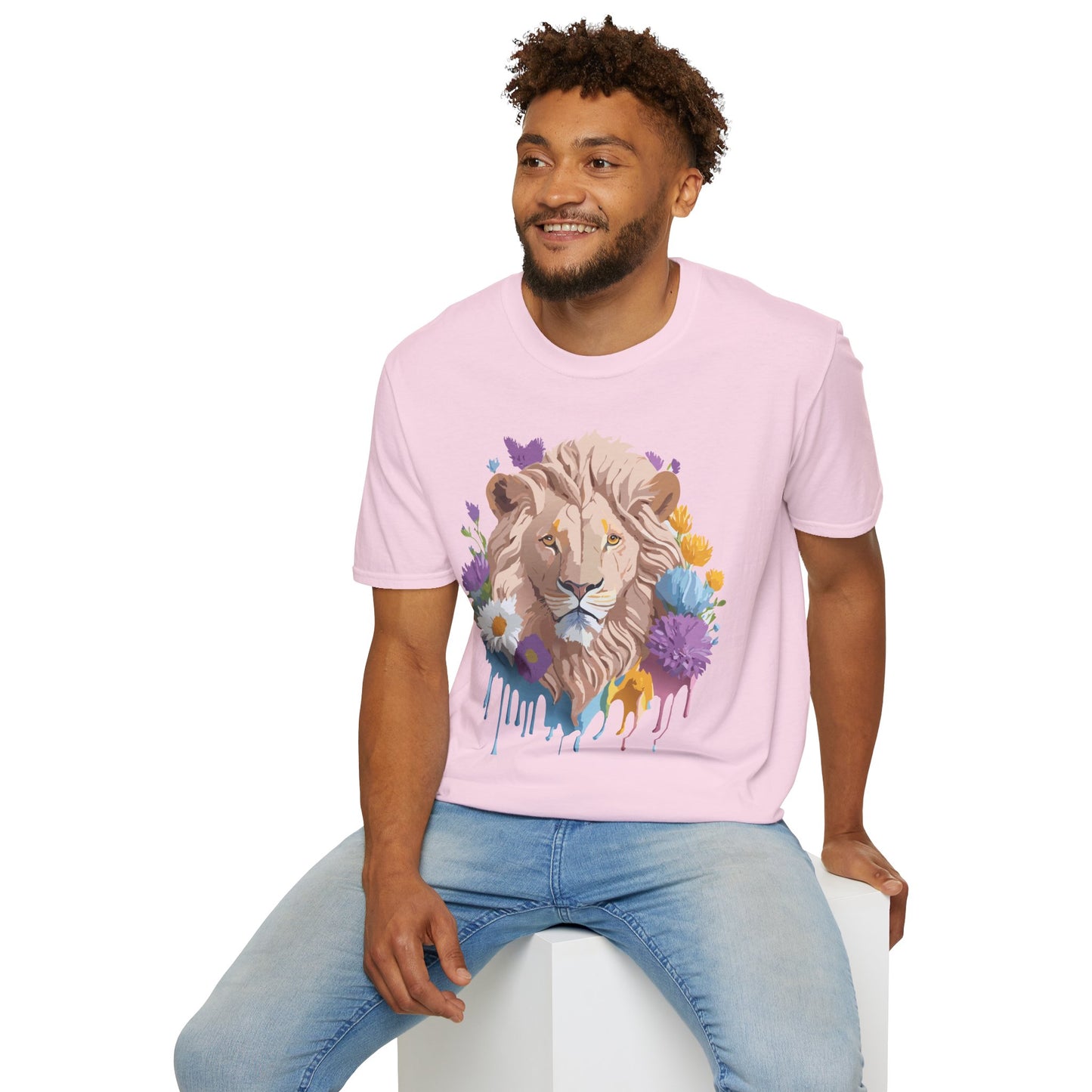 Lion Shirt, Shirt with Lion, Floral Lion Tee, Shirt with Animals