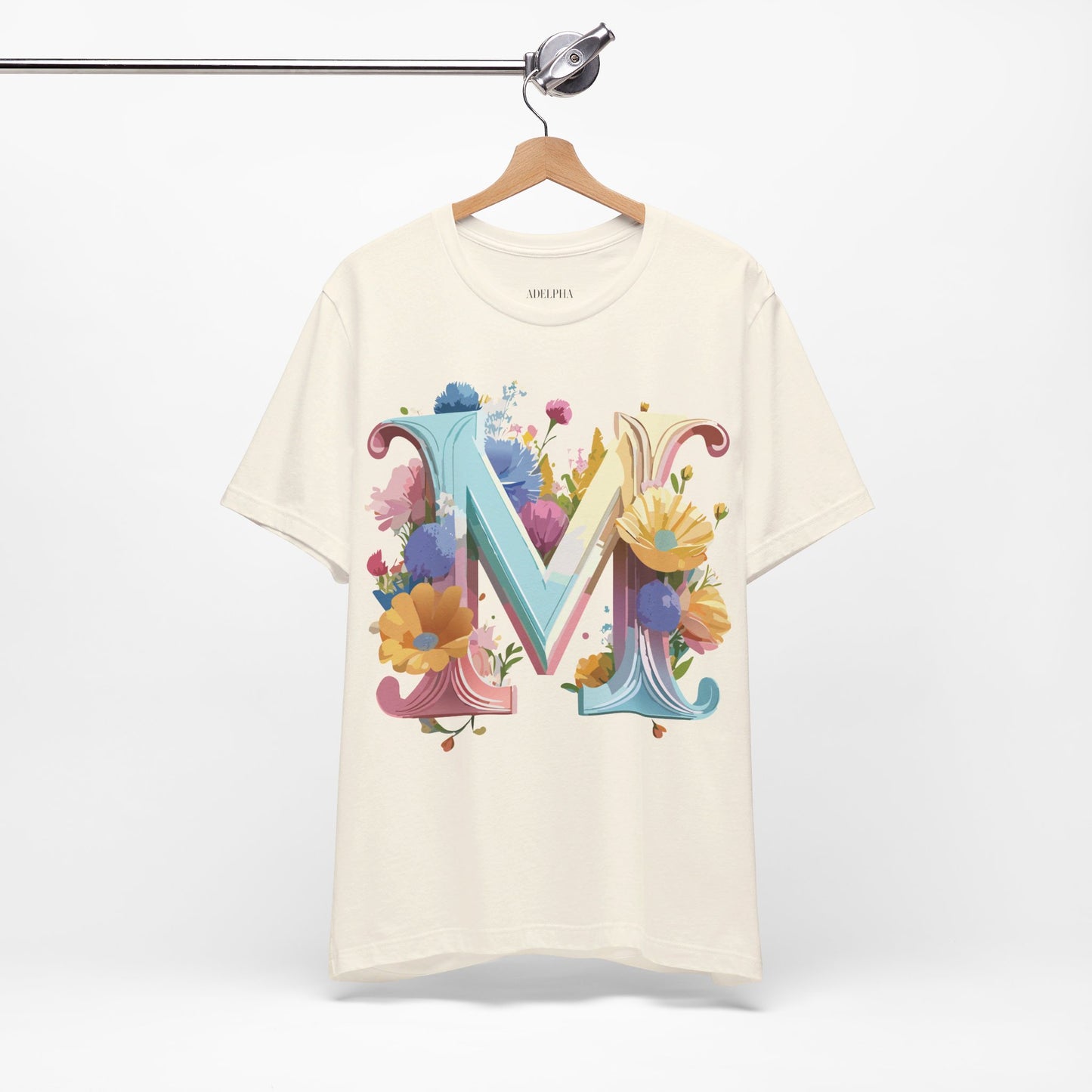 Natural Cotton Tee Shirt - Letters Collection - M Printify