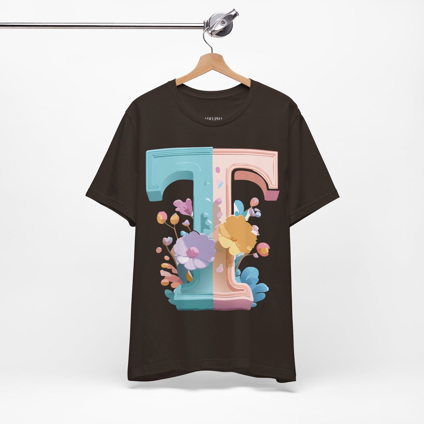 Natural Cotton Tee Shirt - Letters Collection - T Printify