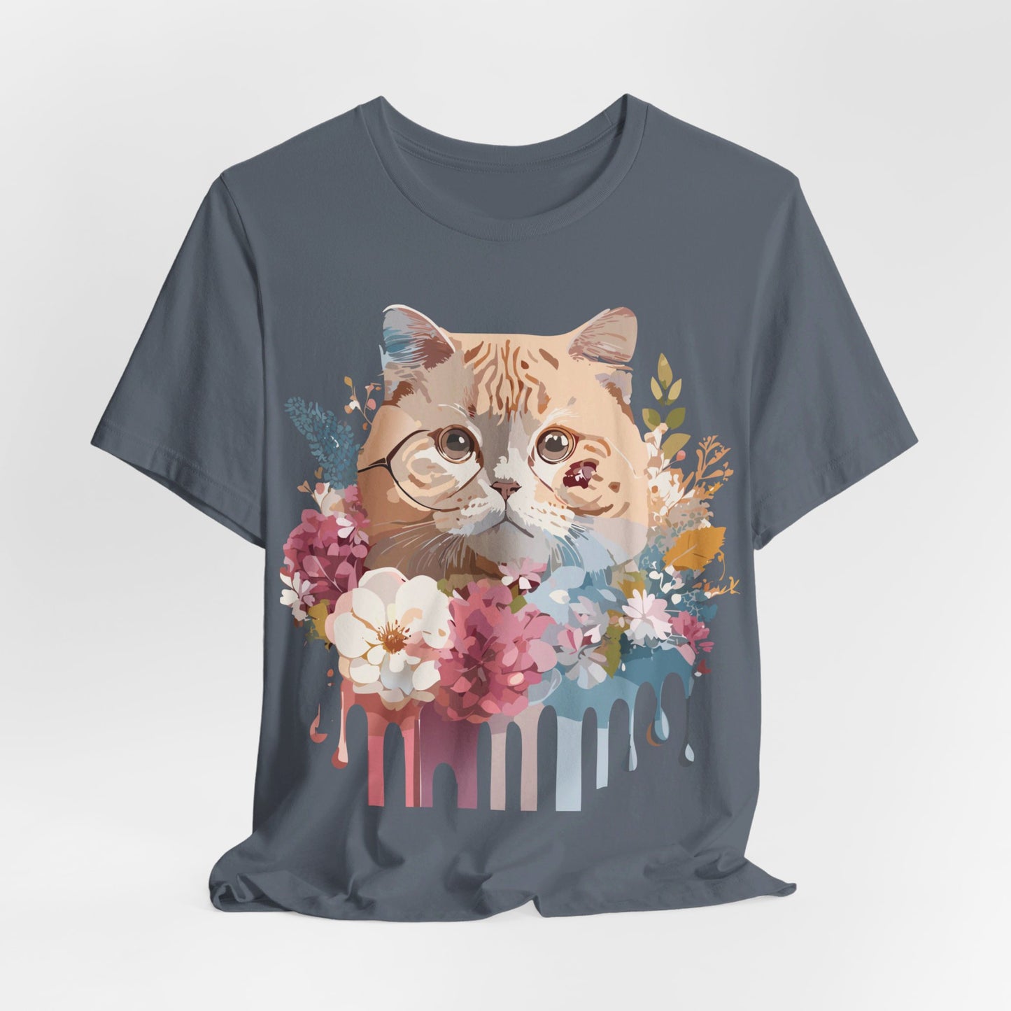 Natural Cotton Tee Shirt with Cat Printify